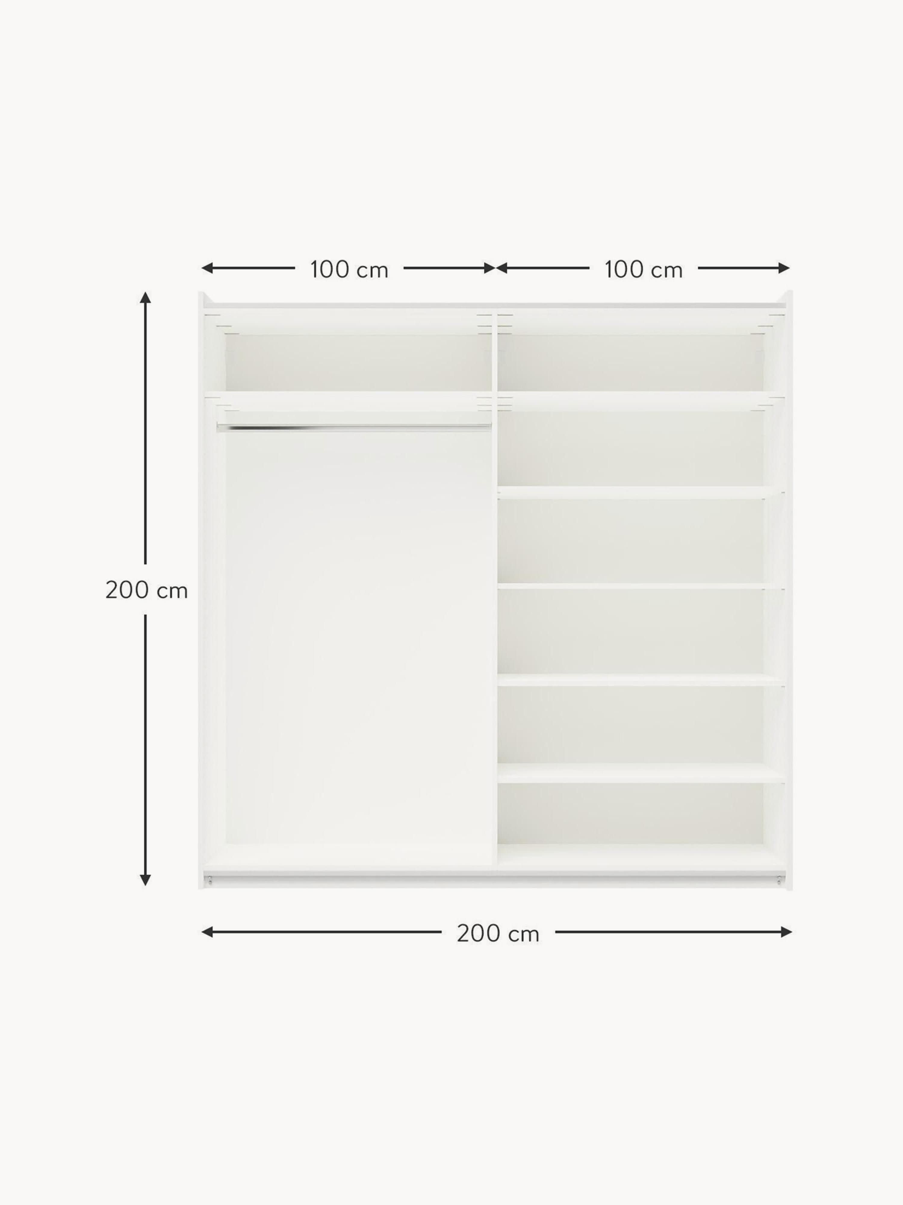 Leon Modular Sliding Door Wardrobe, 200 cm Wide, in various sizes