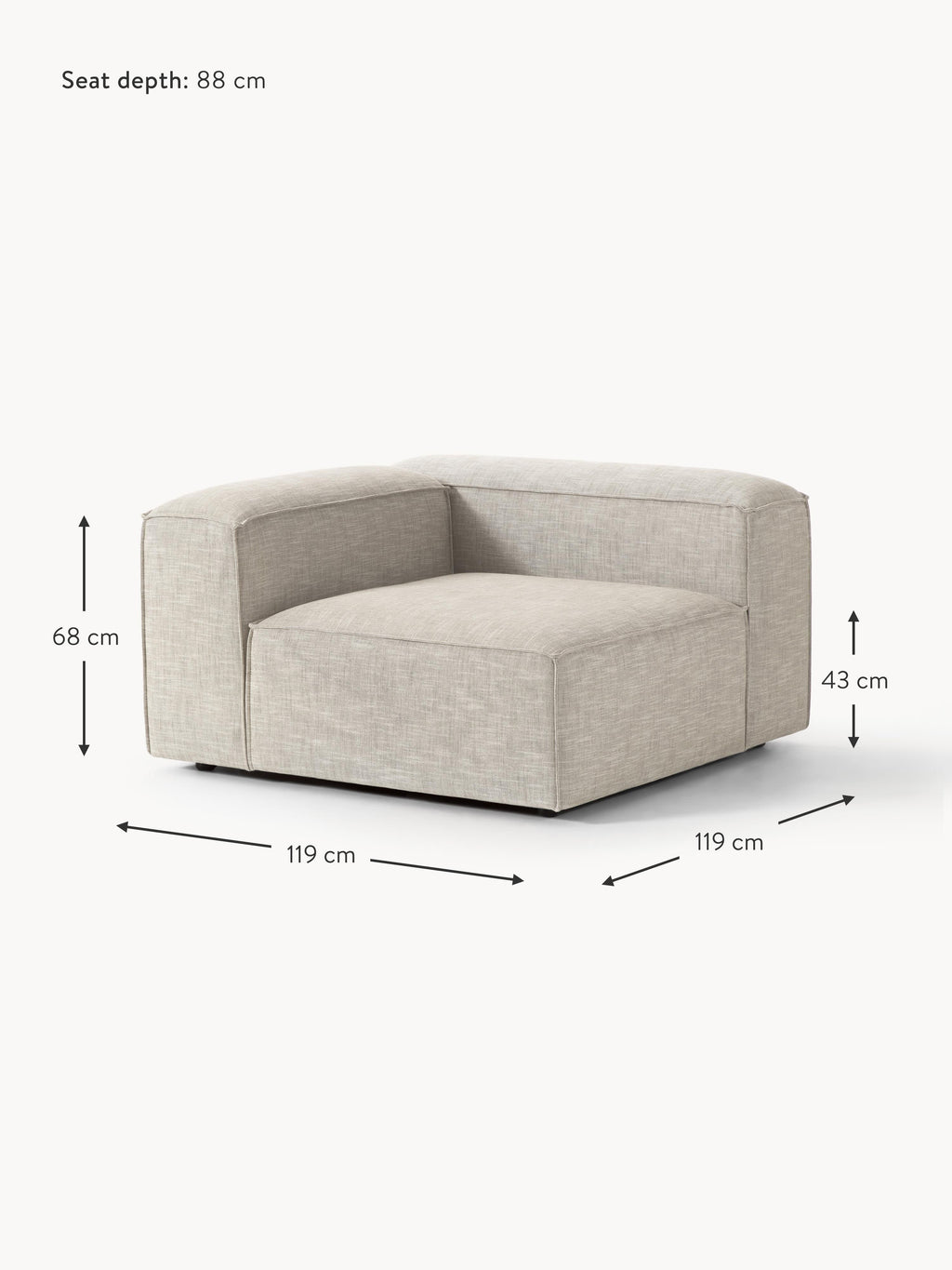 Lennon Linen Blend Corner Module