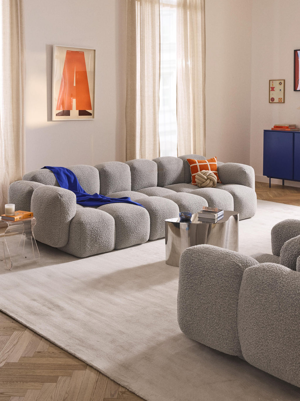 Tayla Bouclé Modular Sofa (4-seater)