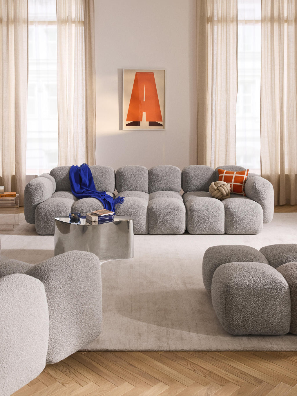 Tayla Bouclé Modular Sofa (4-seater)