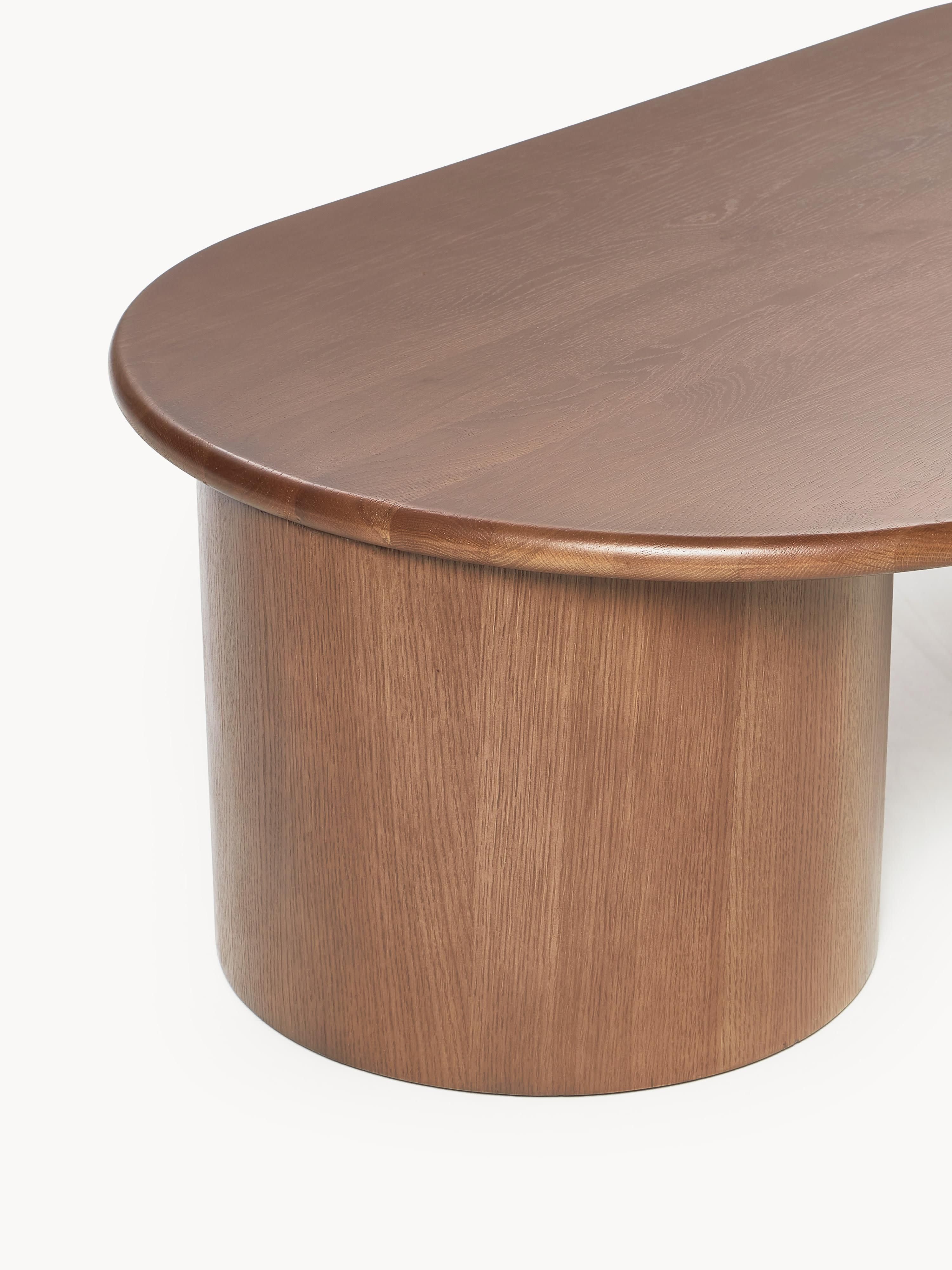 Didi Oval Oak Wood Coffee Table