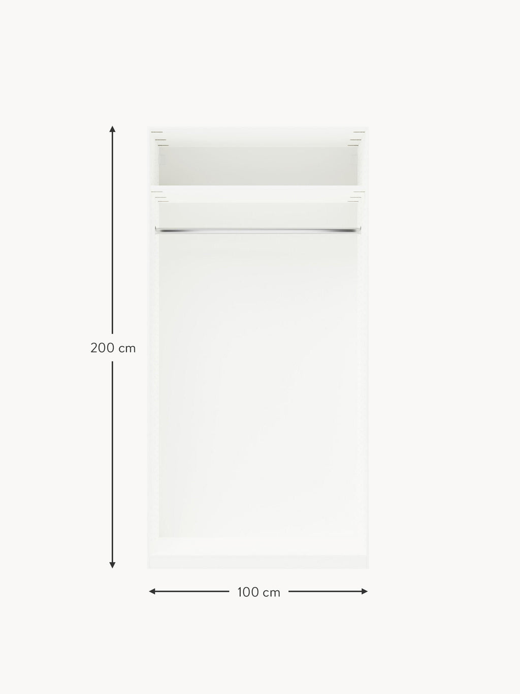 Charlotte Modular Hinged Door Wardrobe, 100 cm Wide, in various sizes