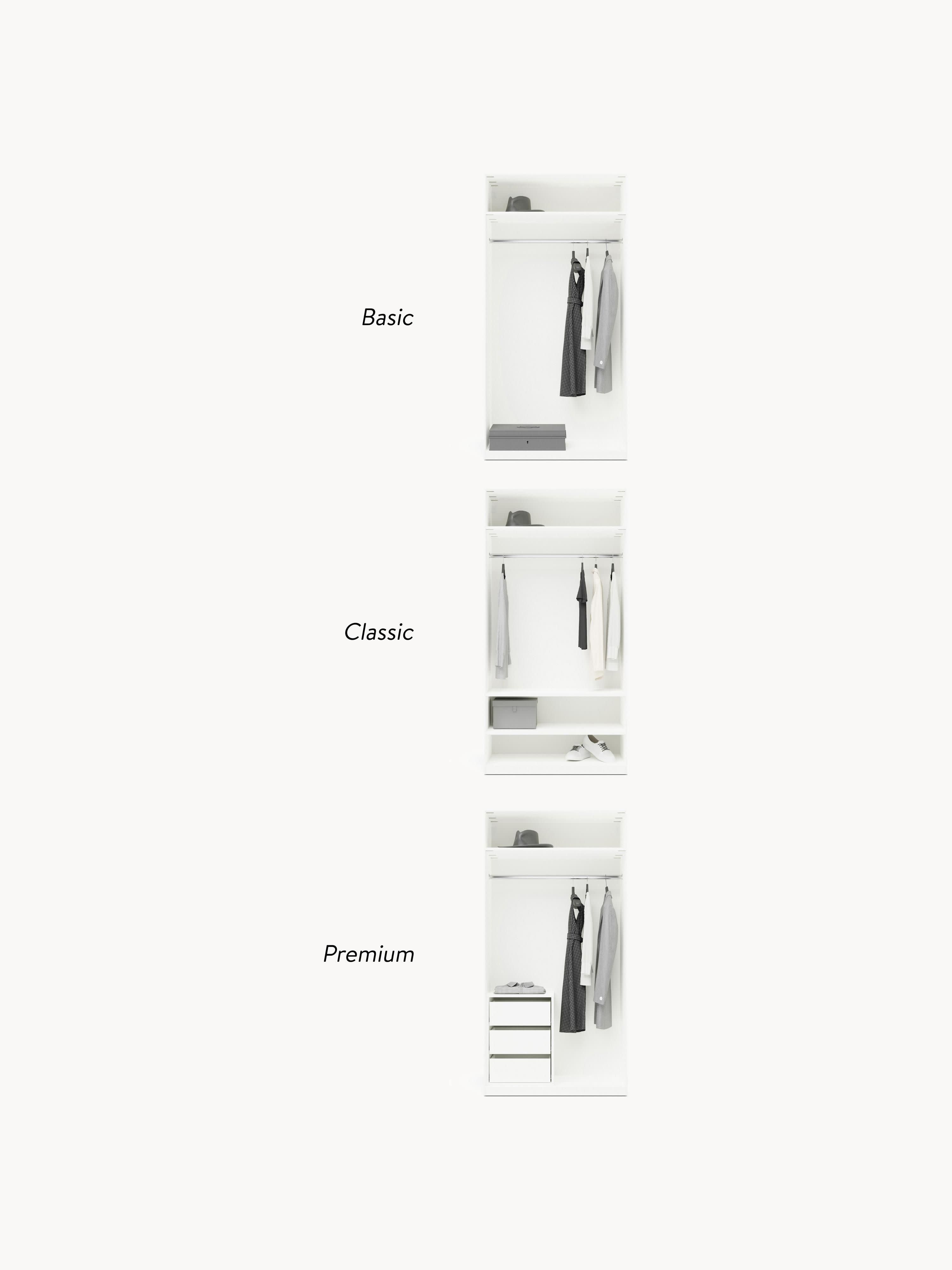 Charlotte Modular Hinged Door Wardrobe, 100 cm Wide, in various sizes