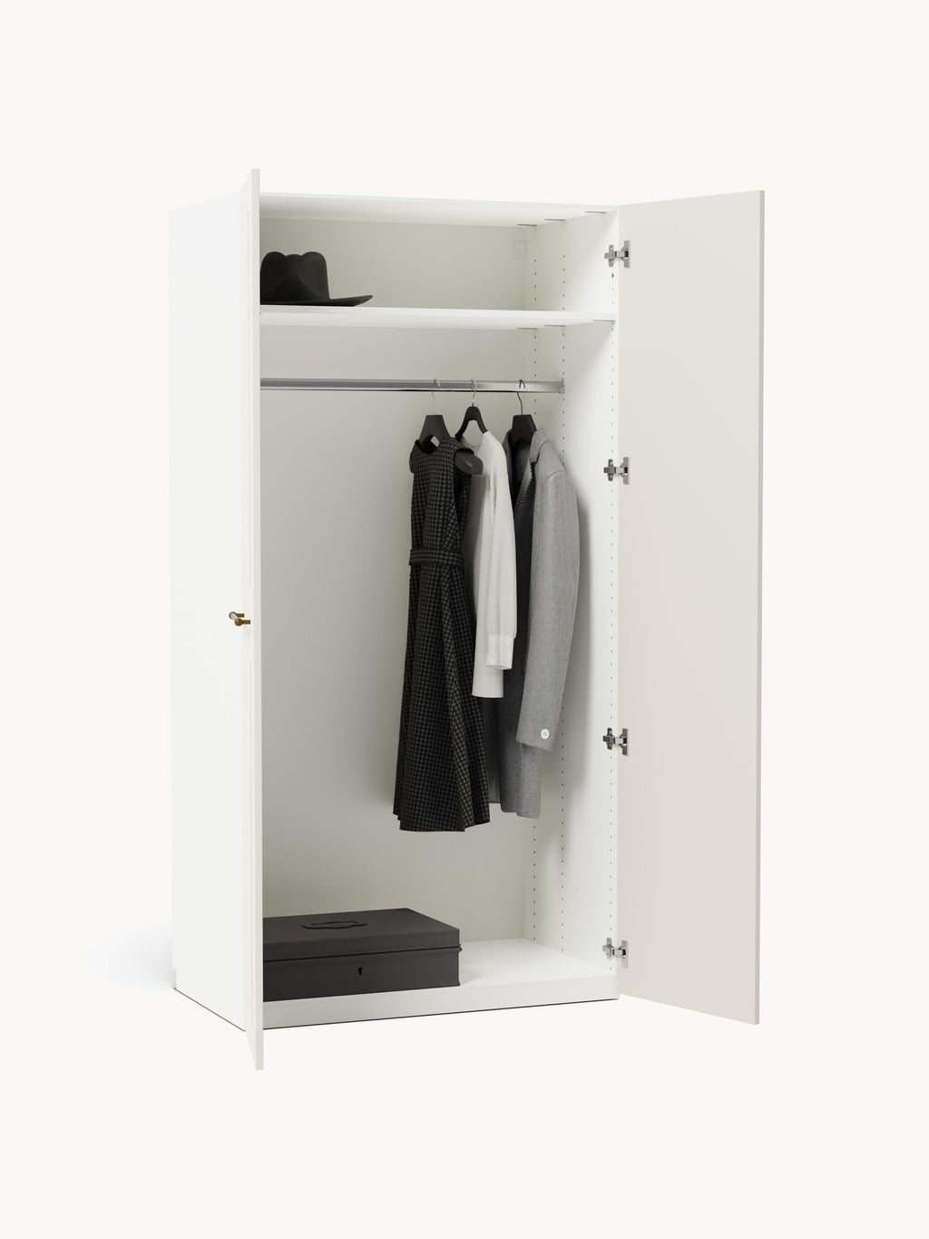 Charlotte Modular Hinged Door Wardrobe, 100 cm Wide, in various sizes