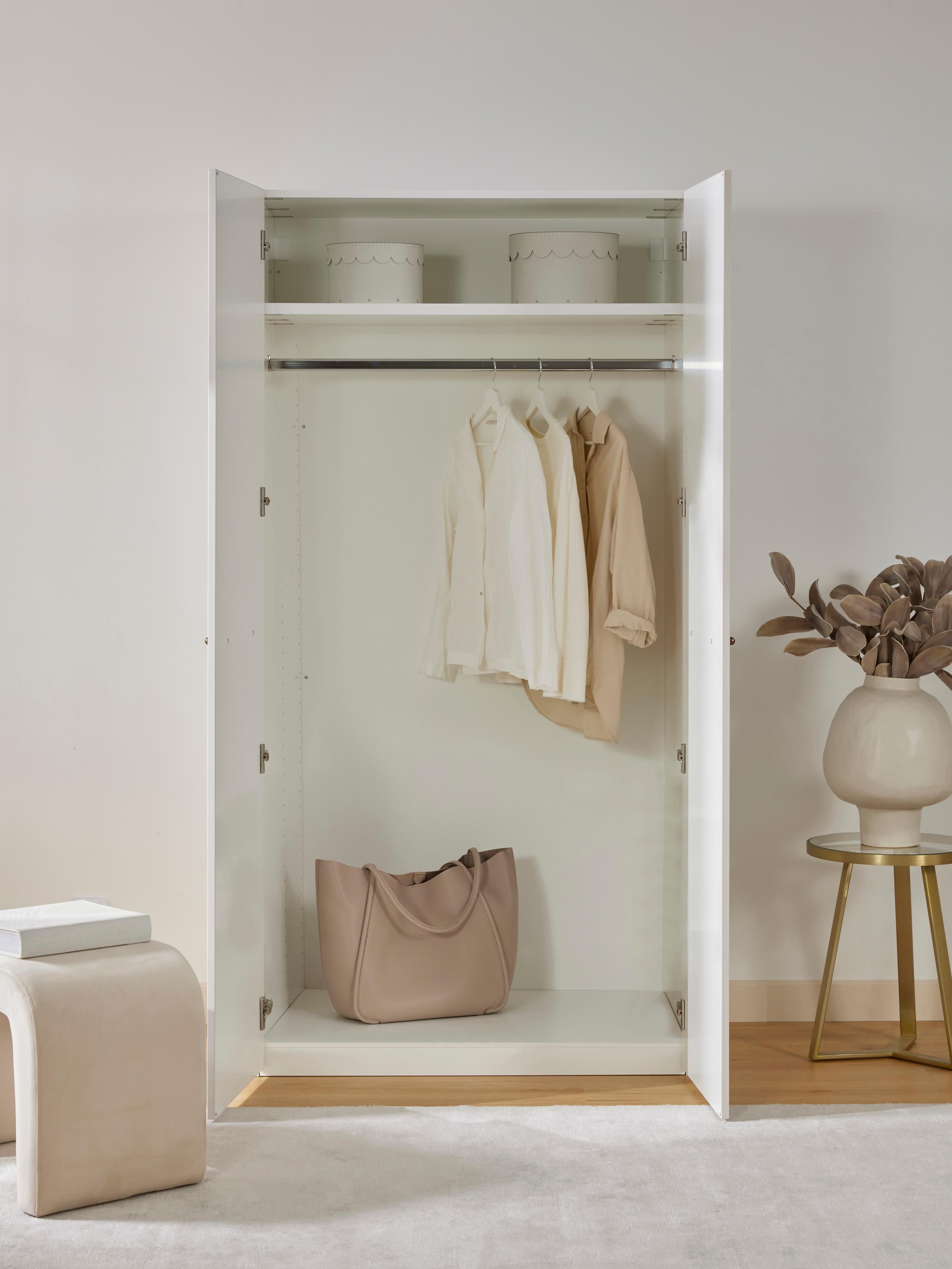 Charlotte Modular Hinged Door Wardrobe, 100 cm Wide, in various sizes