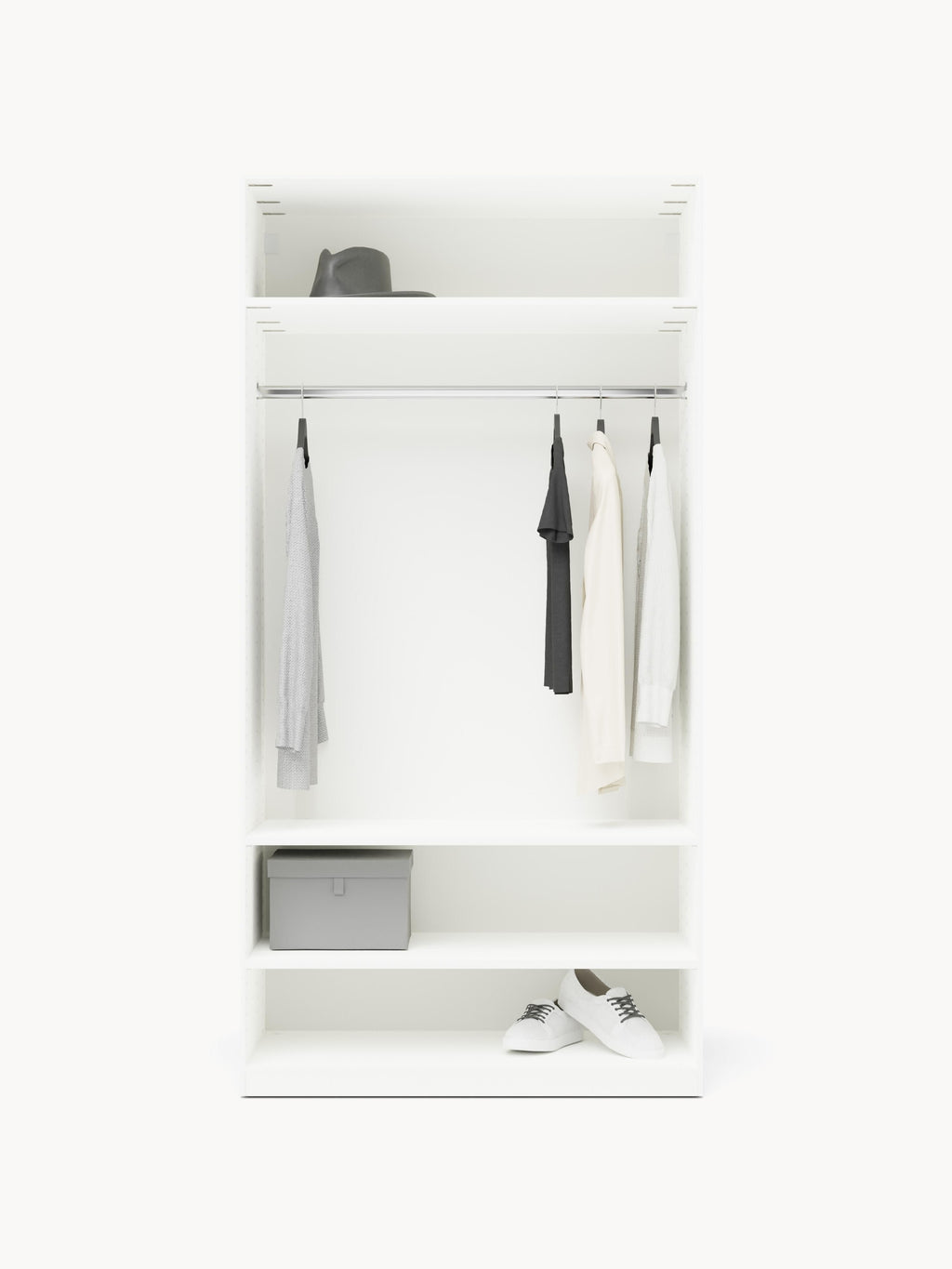 Charlotte Modular Hinged Door Wardrobe, 100 cm Wide, in various sizes