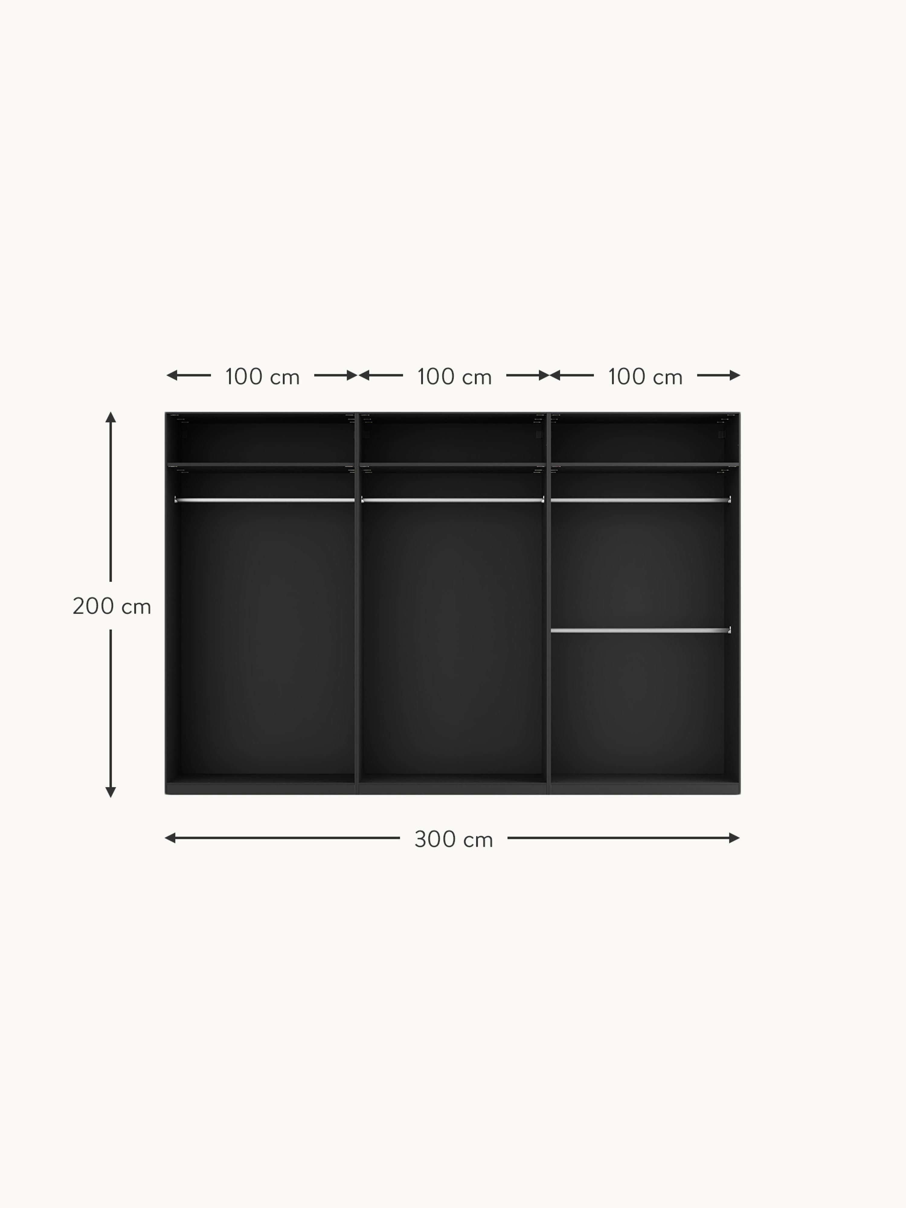 Leon Modular Hinged Door Wardrobe, 300 cm Wide, in various sizes