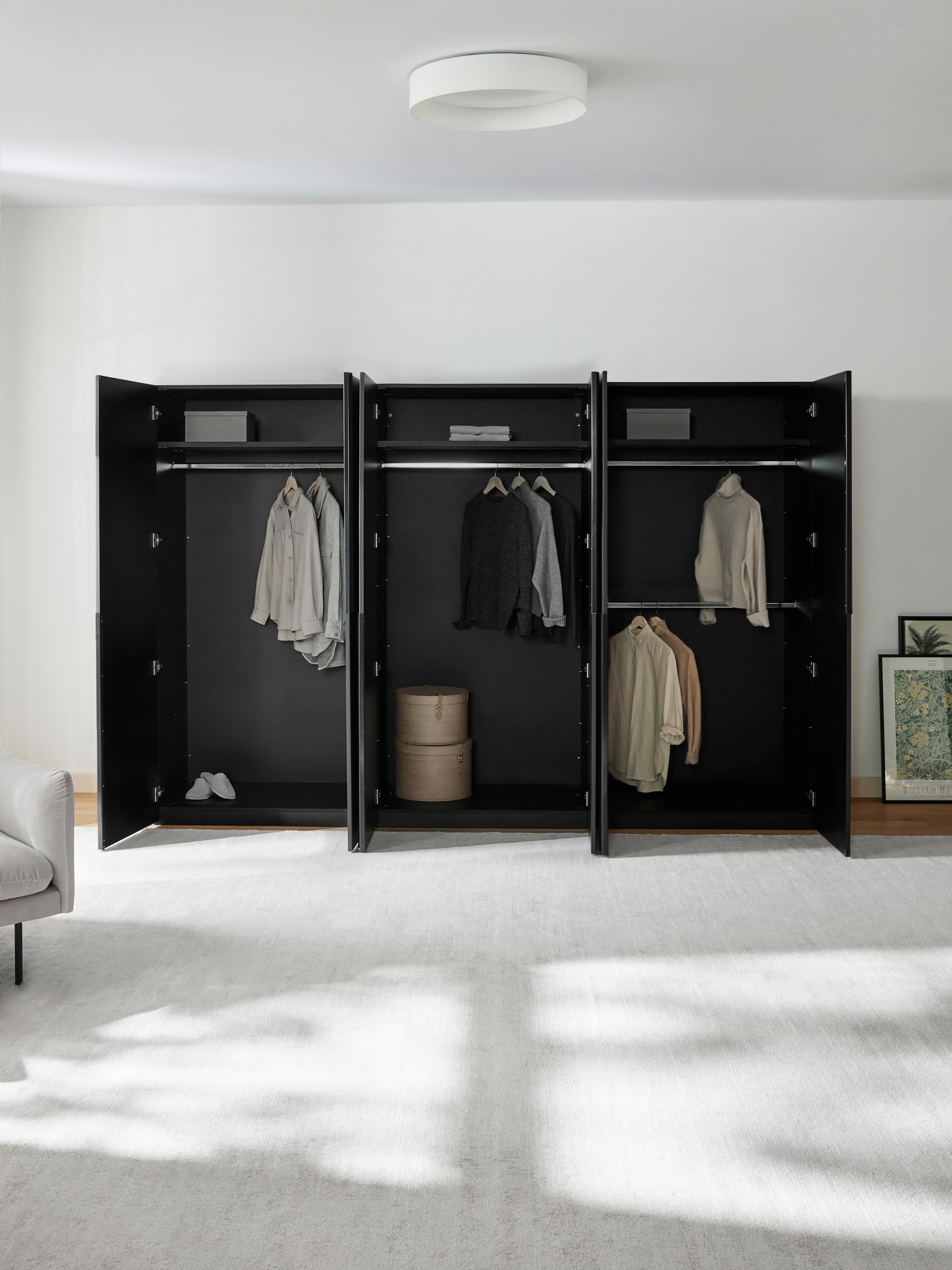 Leon Modular Hinged Door Wardrobe, 300 cm Wide, in various sizes