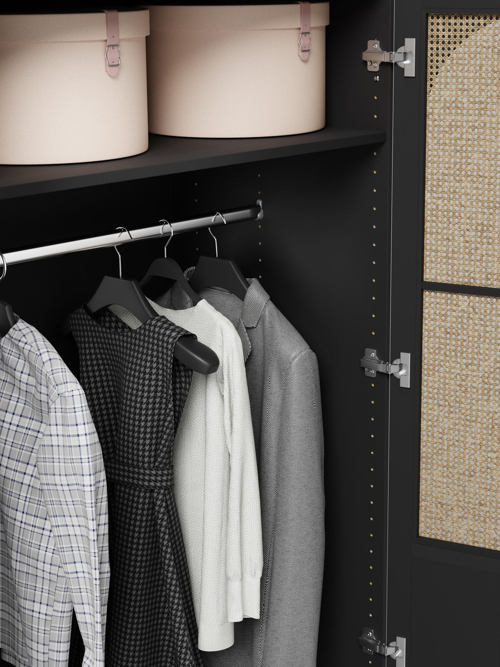 Jeanne Modular Hinged Door Wardrobe, 250 cm Wide, in various sizes