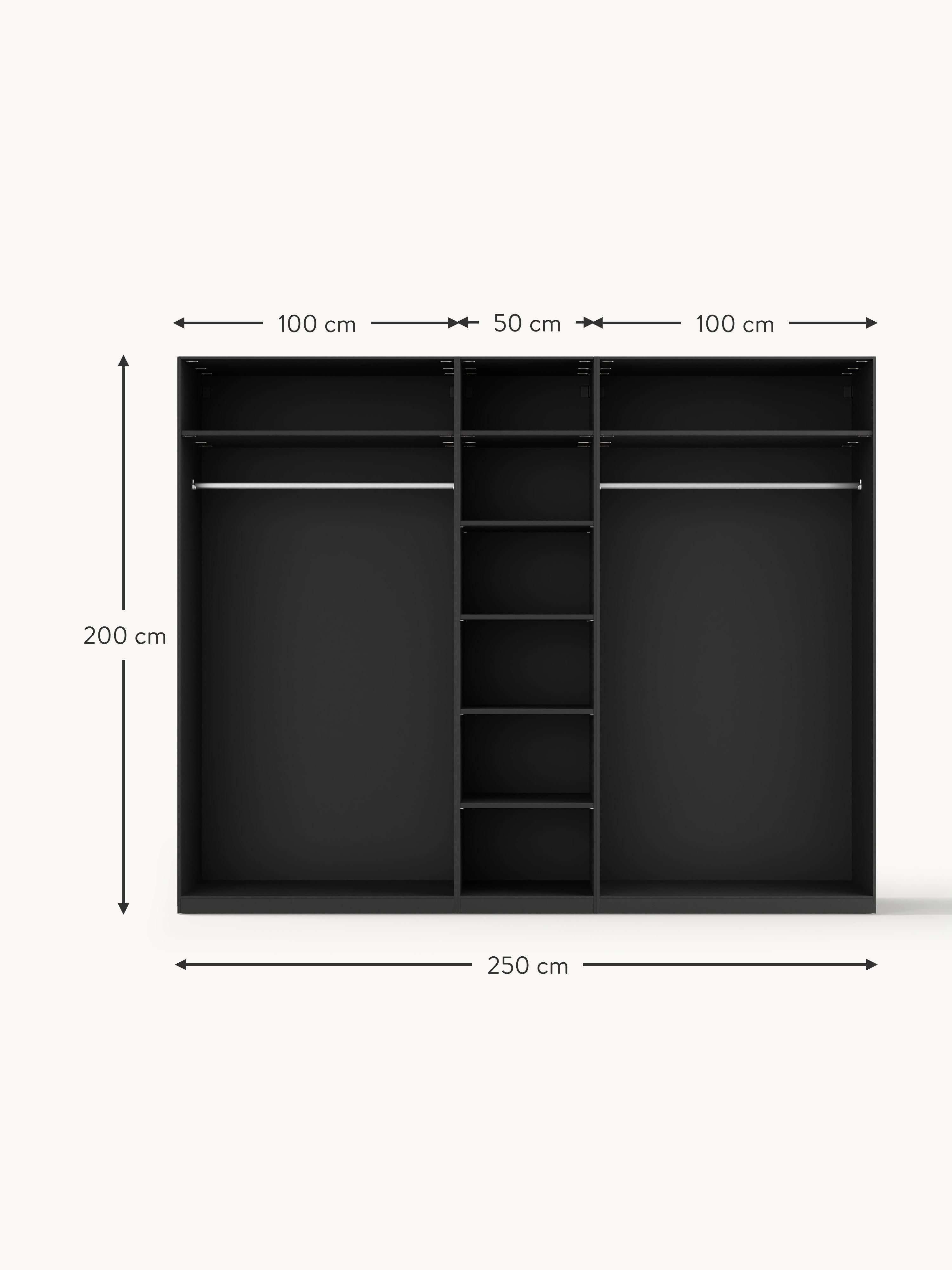 Jeanne Modular Hinged Door Wardrobe, 250 cm Wide, in various sizes
