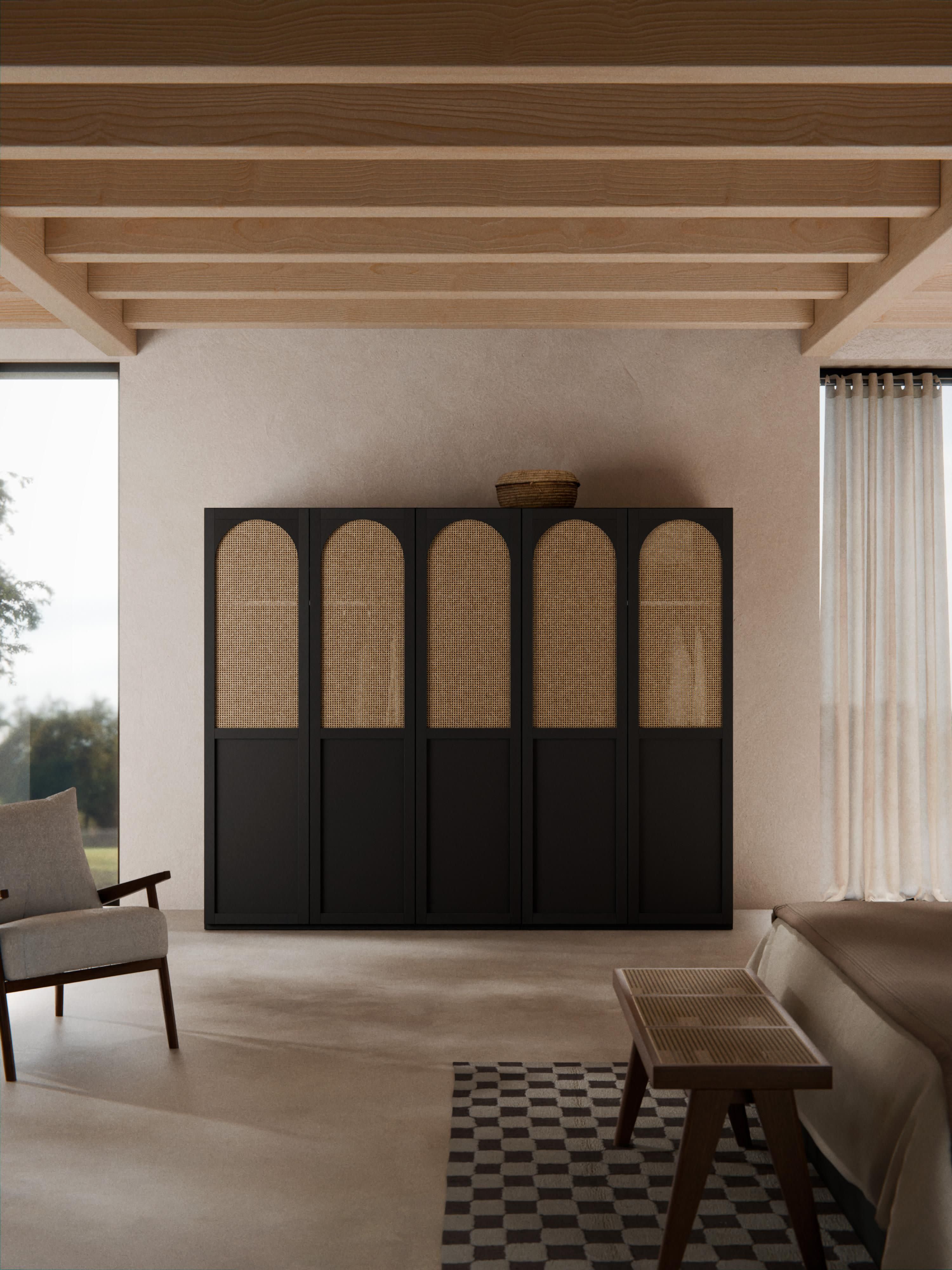 Jeanne Modular Hinged Door Wardrobe, 250 cm Wide, in various sizes