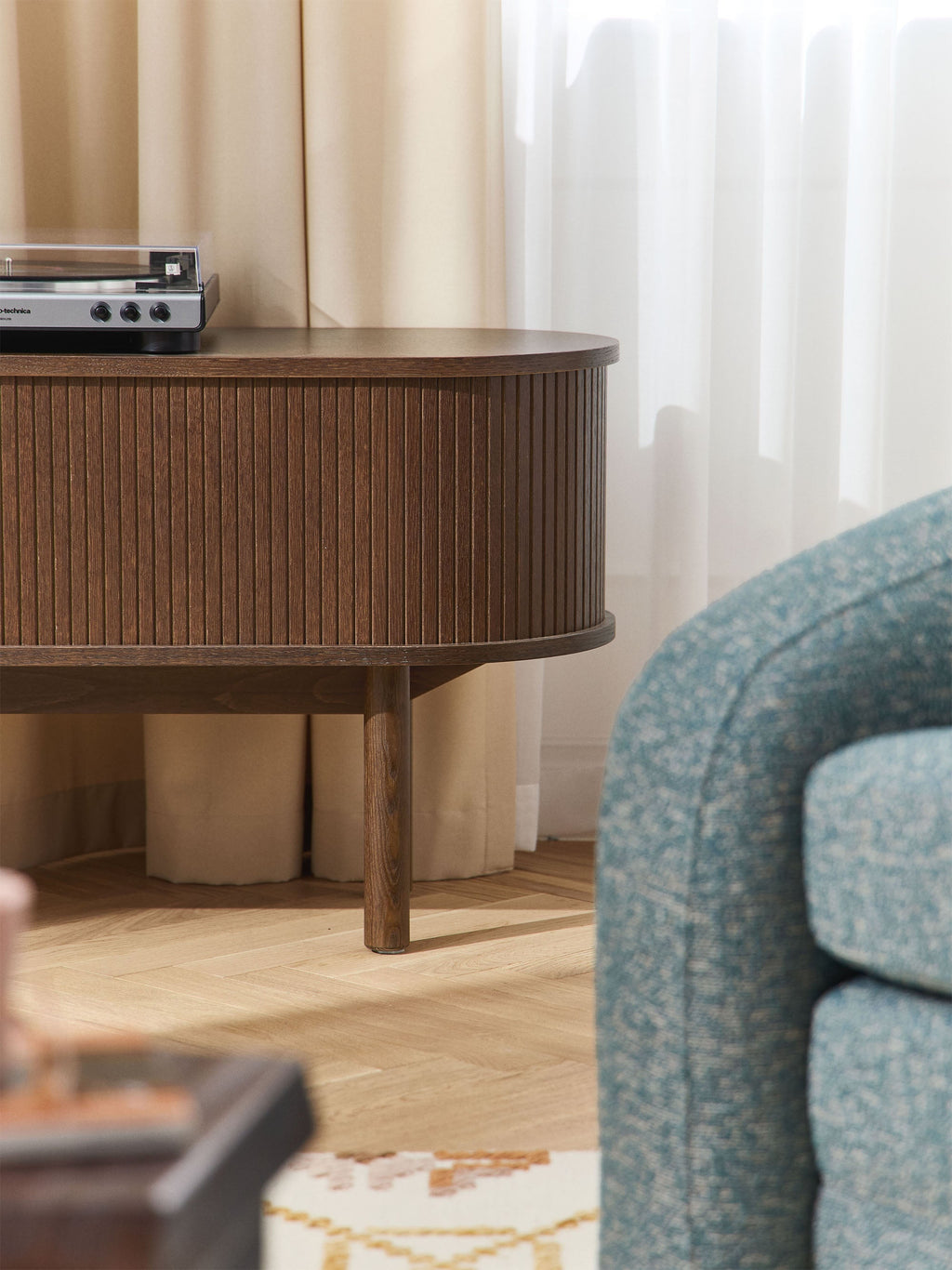 Calary TV Stand with Fluted Front