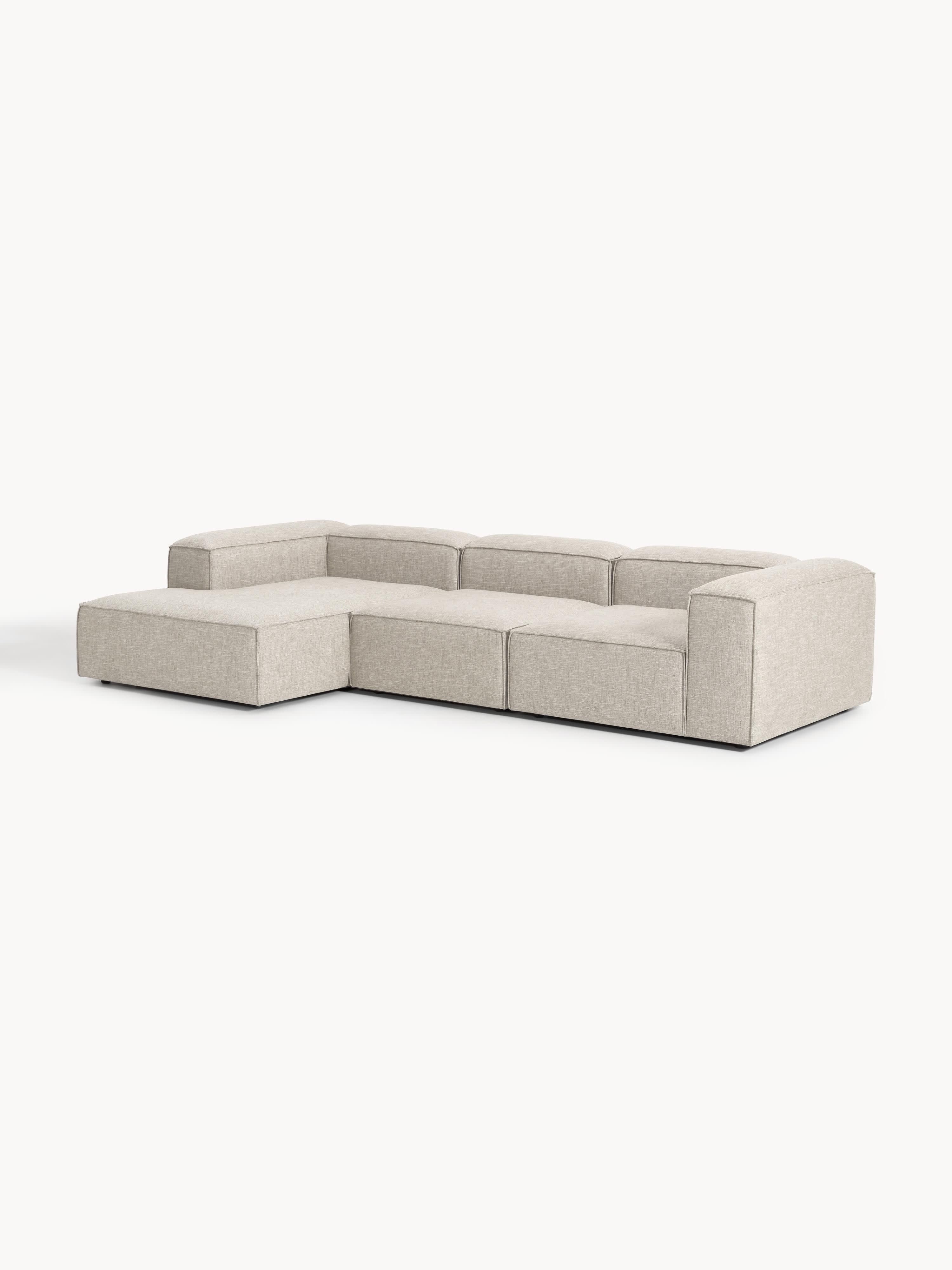 Lennon Linen Blend Modular Corner Sofa (4-seater)