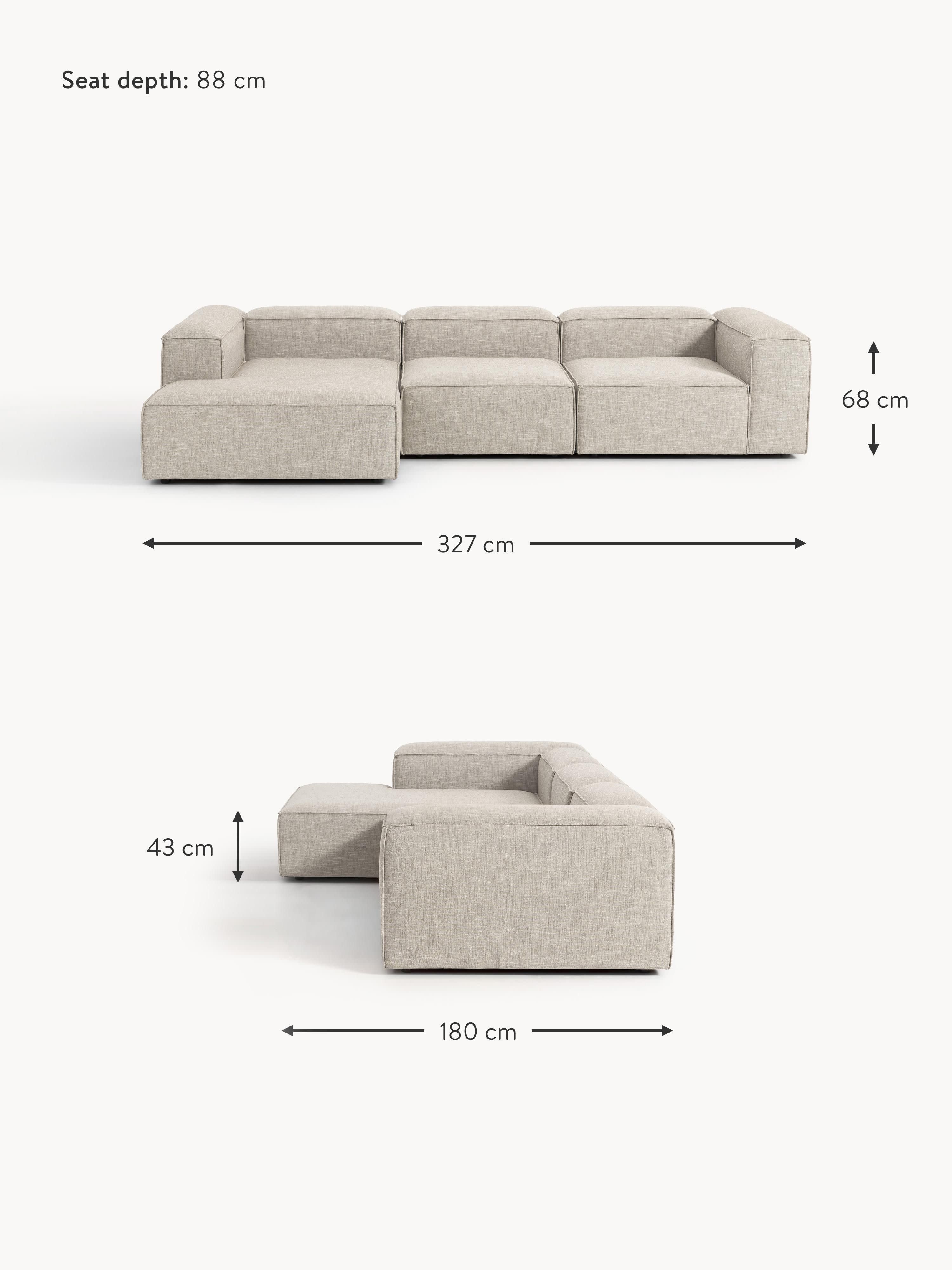 Lennon Linen Blend Modular Corner Sofa (4-seater)
