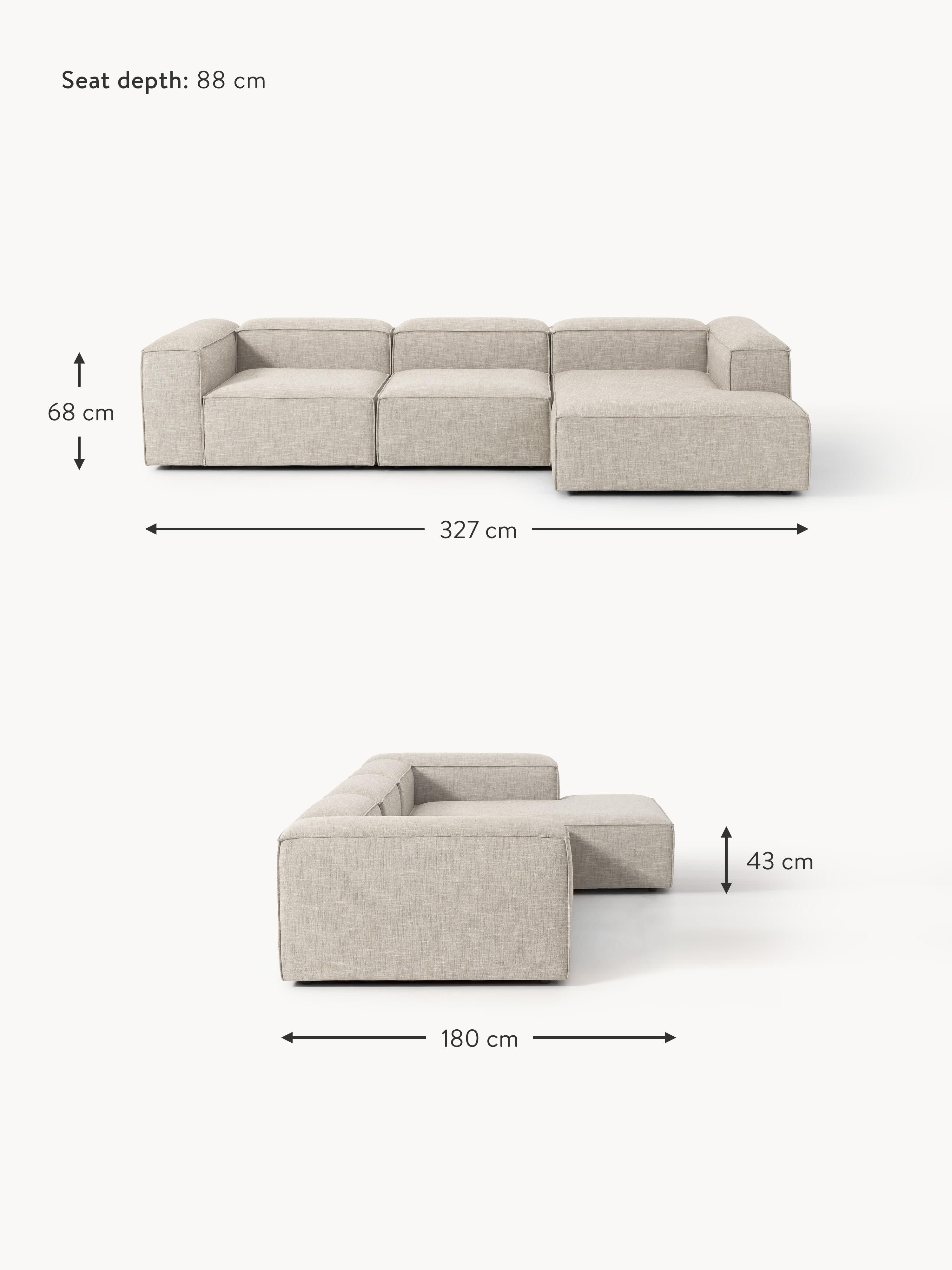 Lennon Linen Blend Modular Corner Sofa (4-seater)
