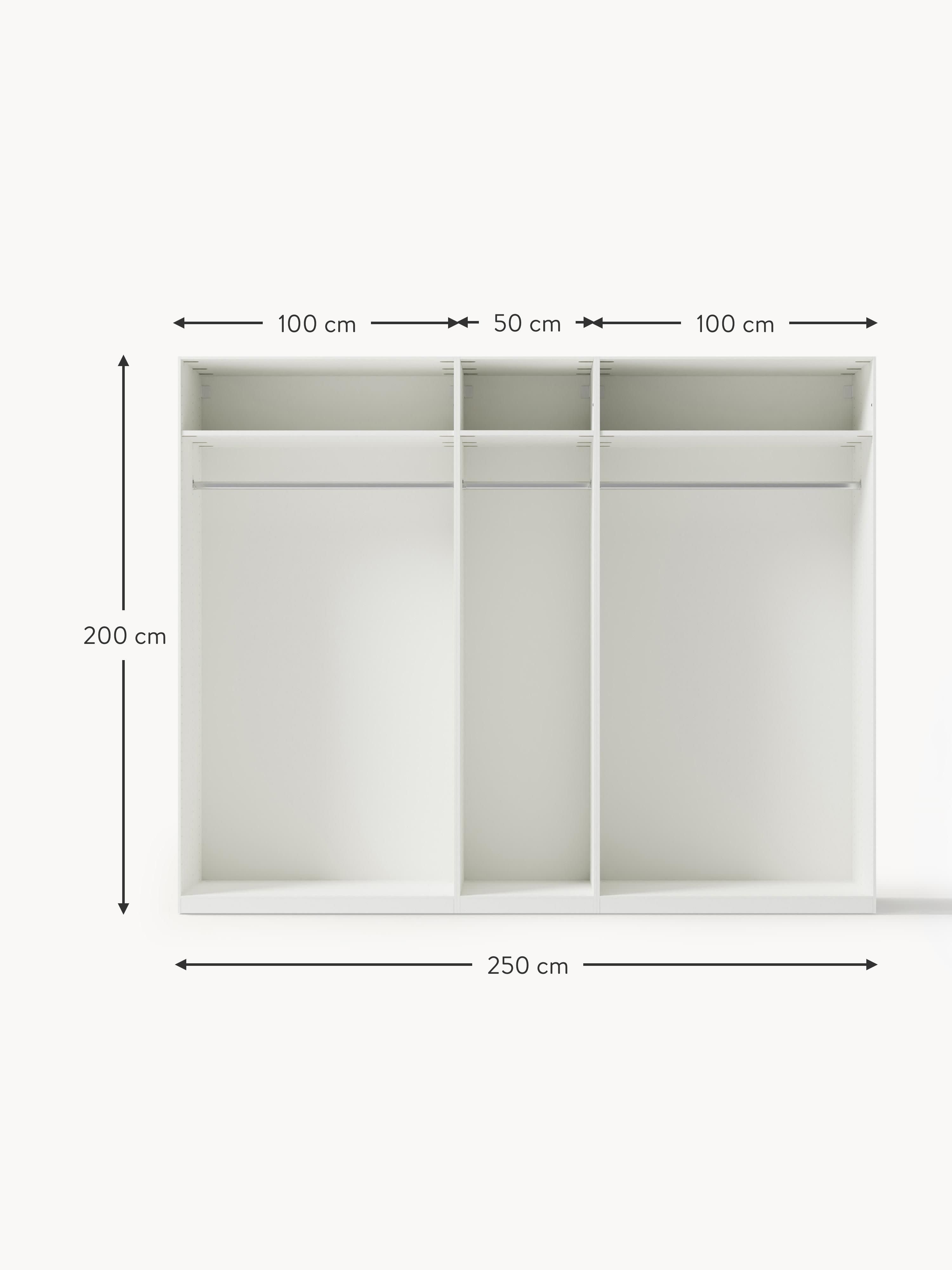 Jeanne Modular Hinged Door Wardrobe, 250 cm Wide, in various sizes