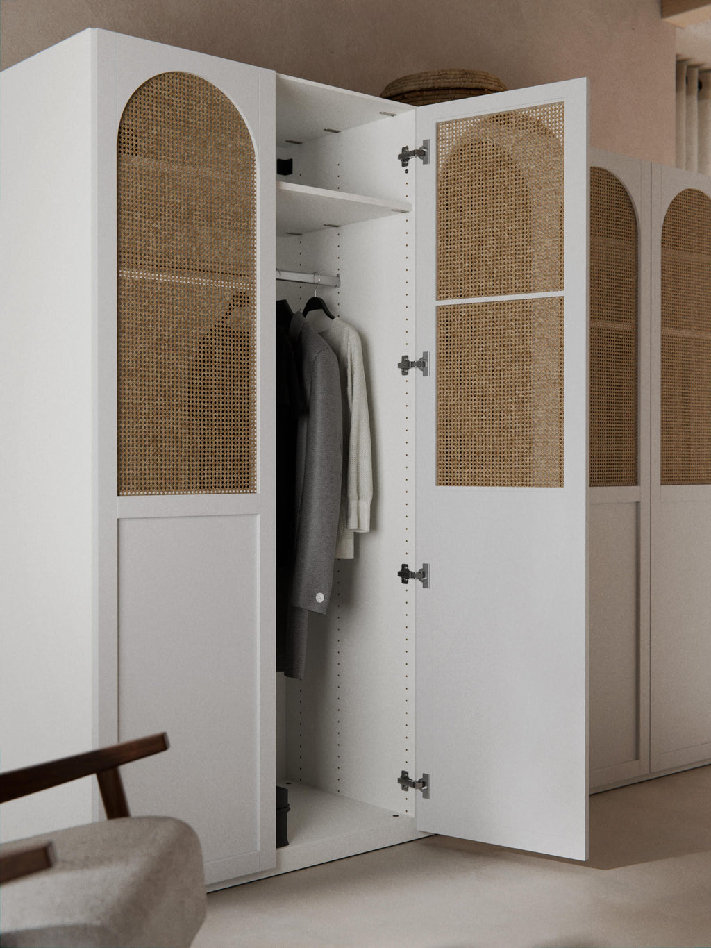 Jeanne Modular Hinged Door Wardrobe, 250 cm Wide, in various sizes