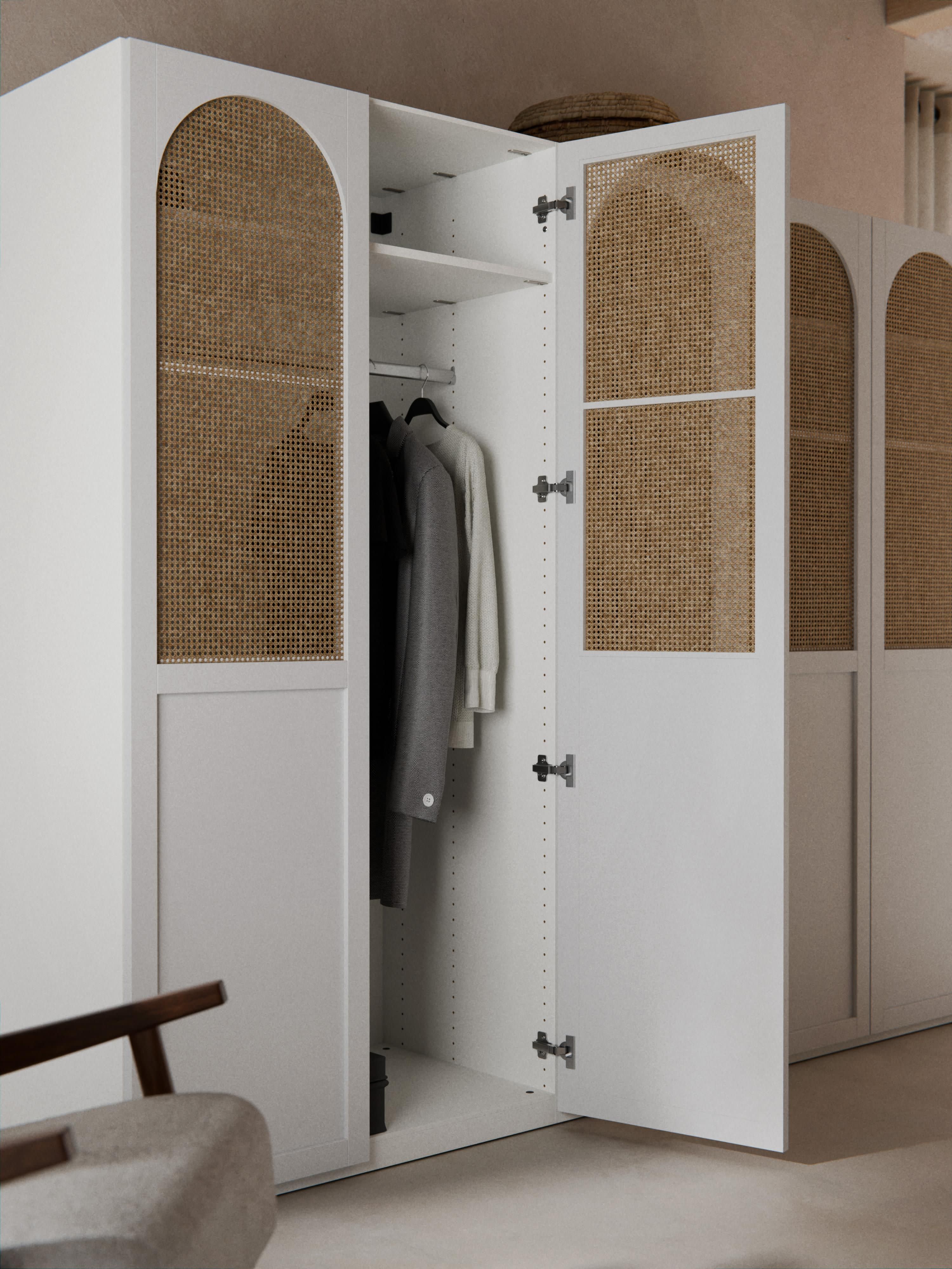 Jeanne Modular Hinged Door Wardrobe, 250 cm Wide, in various sizes