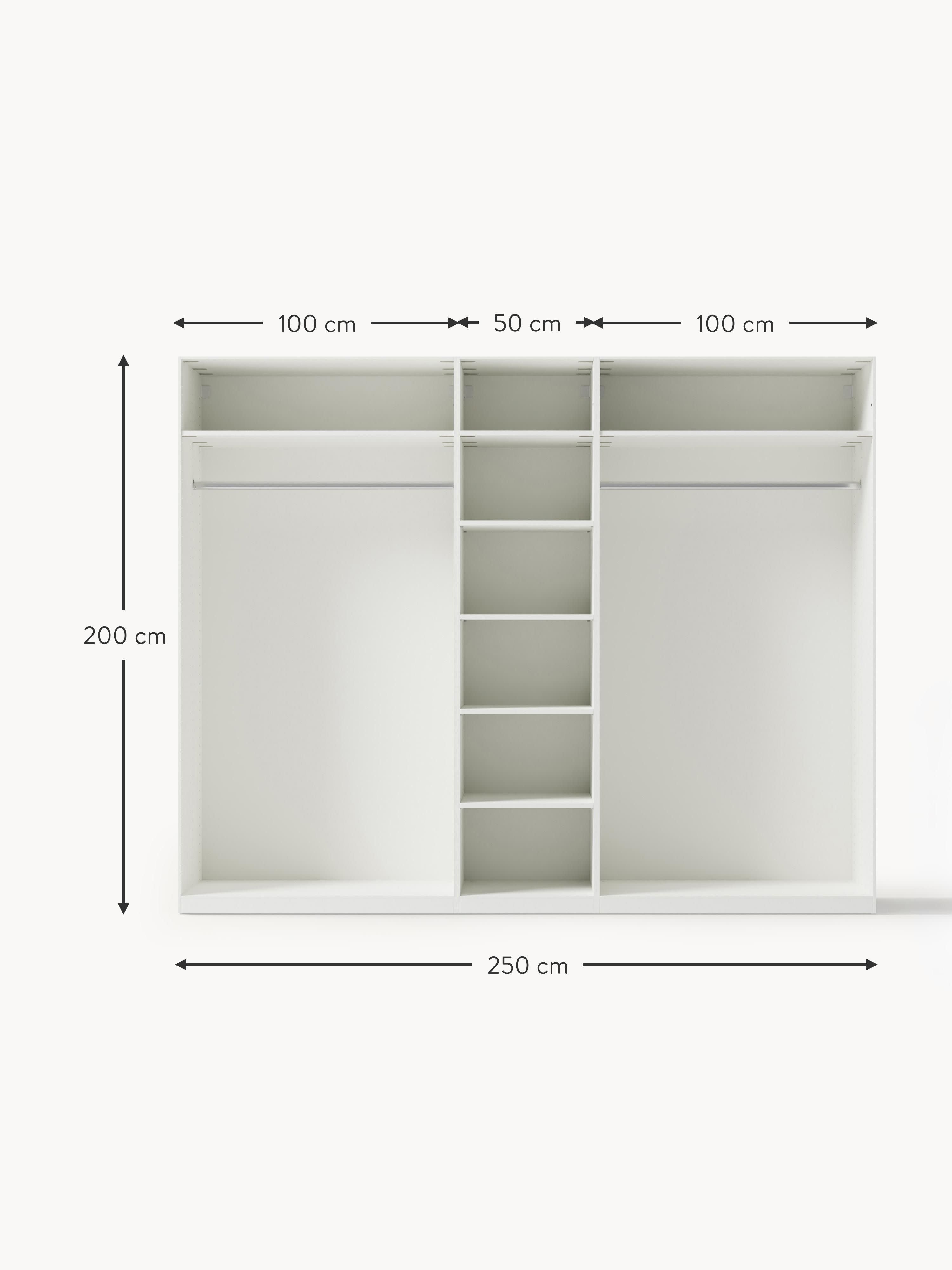 Jeanne Modular Hinged Door Wardrobe, 250 cm Wide, in various sizes
