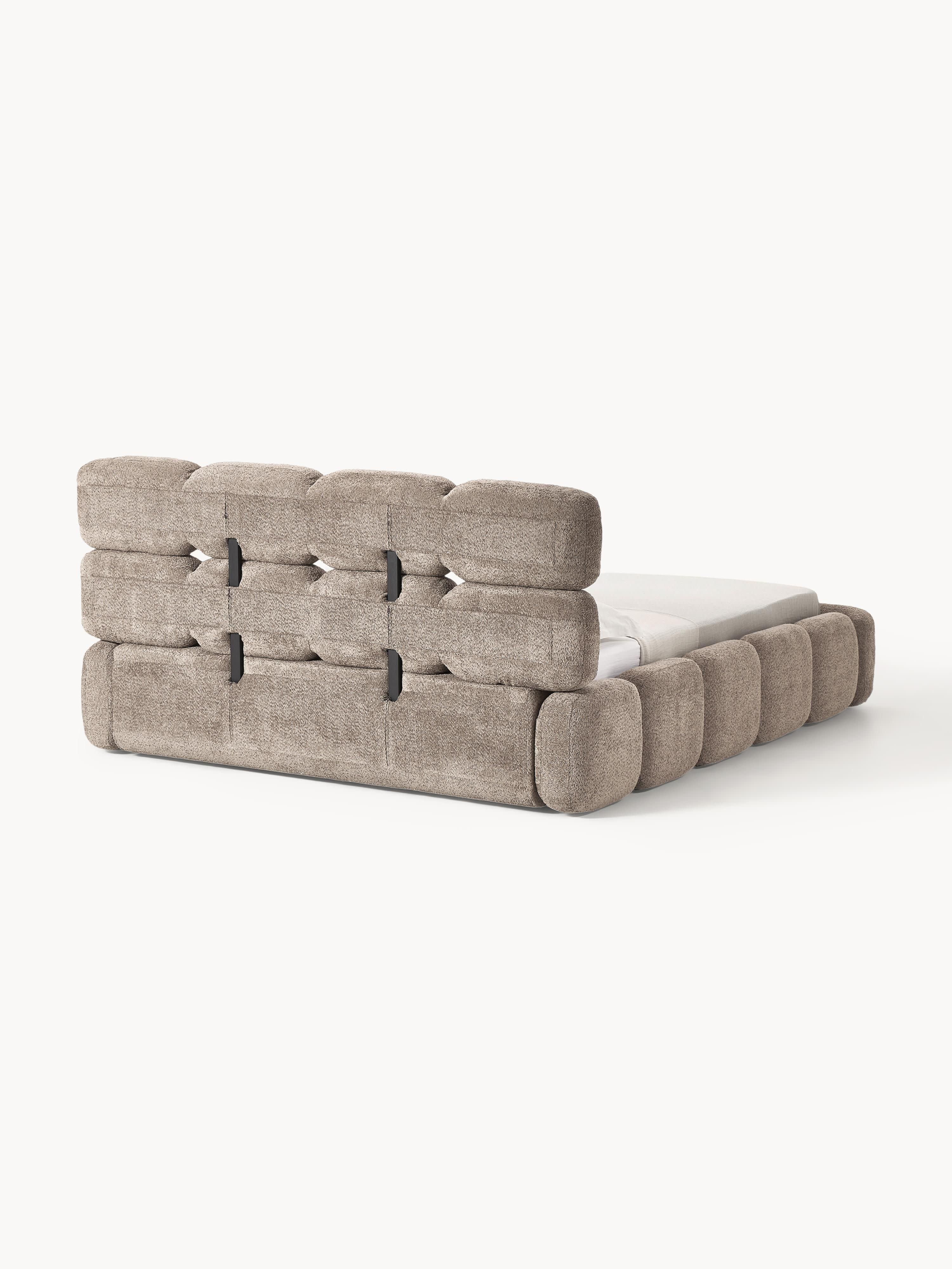 Tayla Upholstered Teddy Bouclé Bed with Storage Space