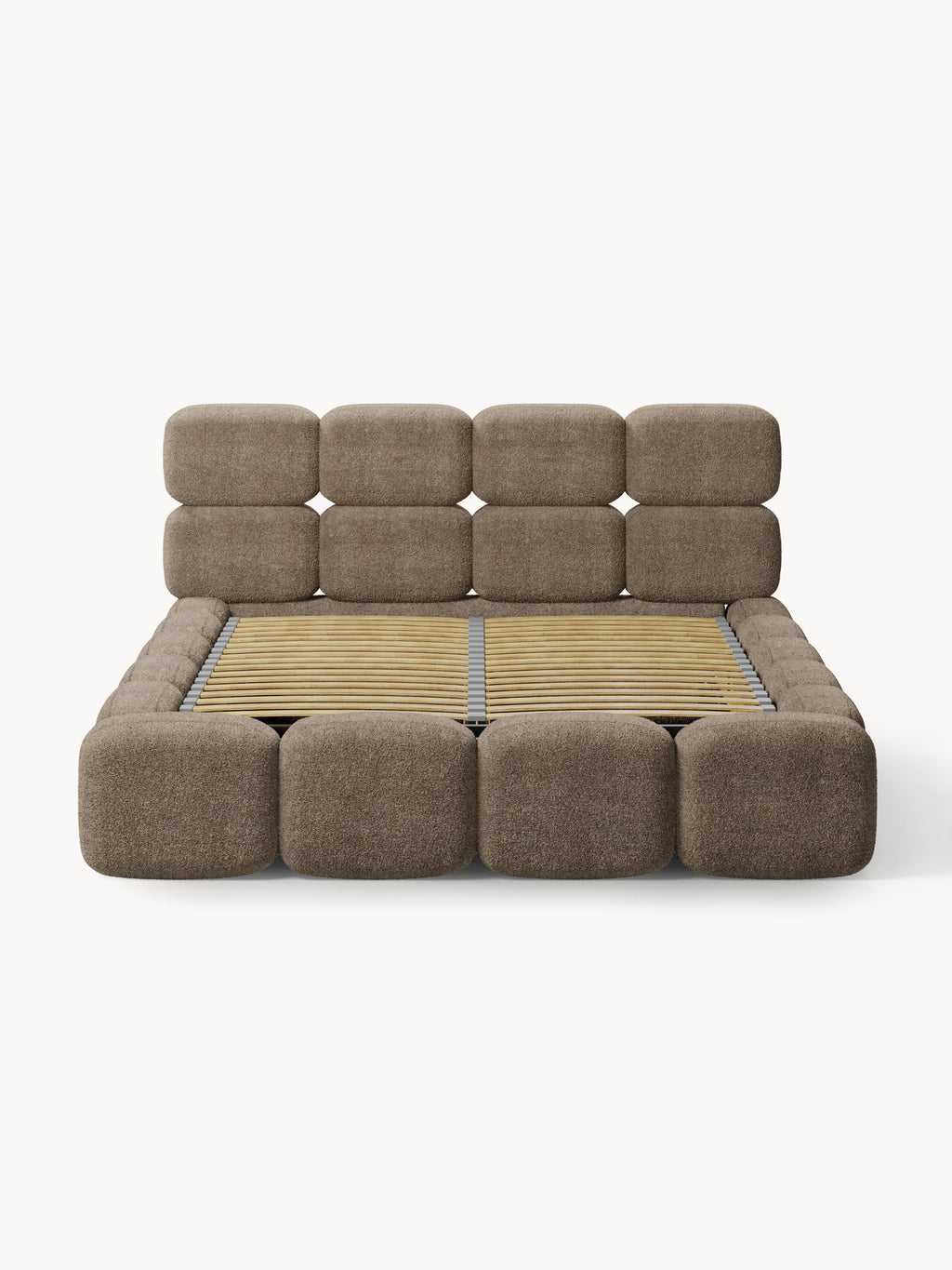 Tayla Upholstered Teddy Bouclé Bed with Storage Space