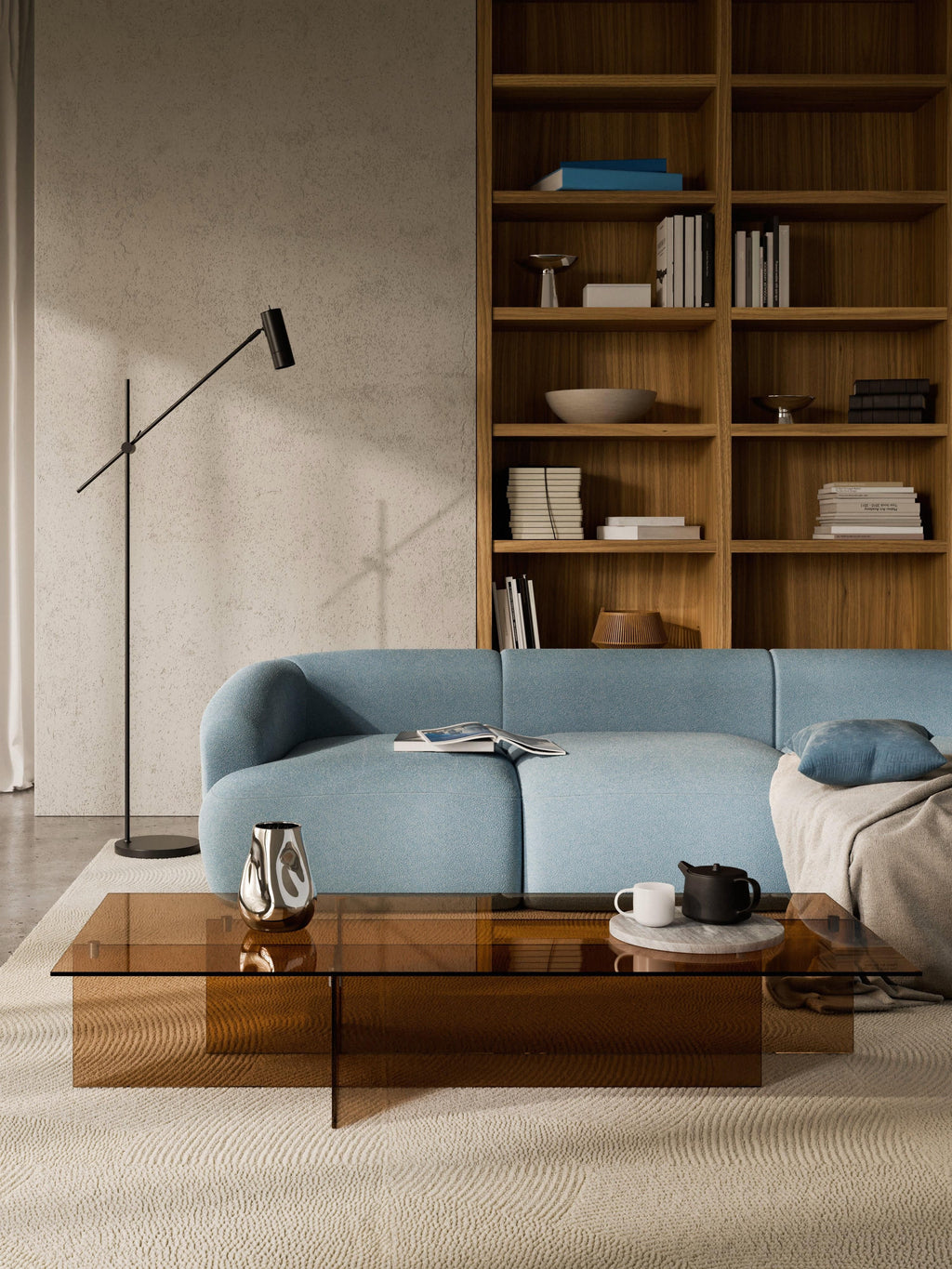 Anouk Large Glass Coffee Table, W 160 cm