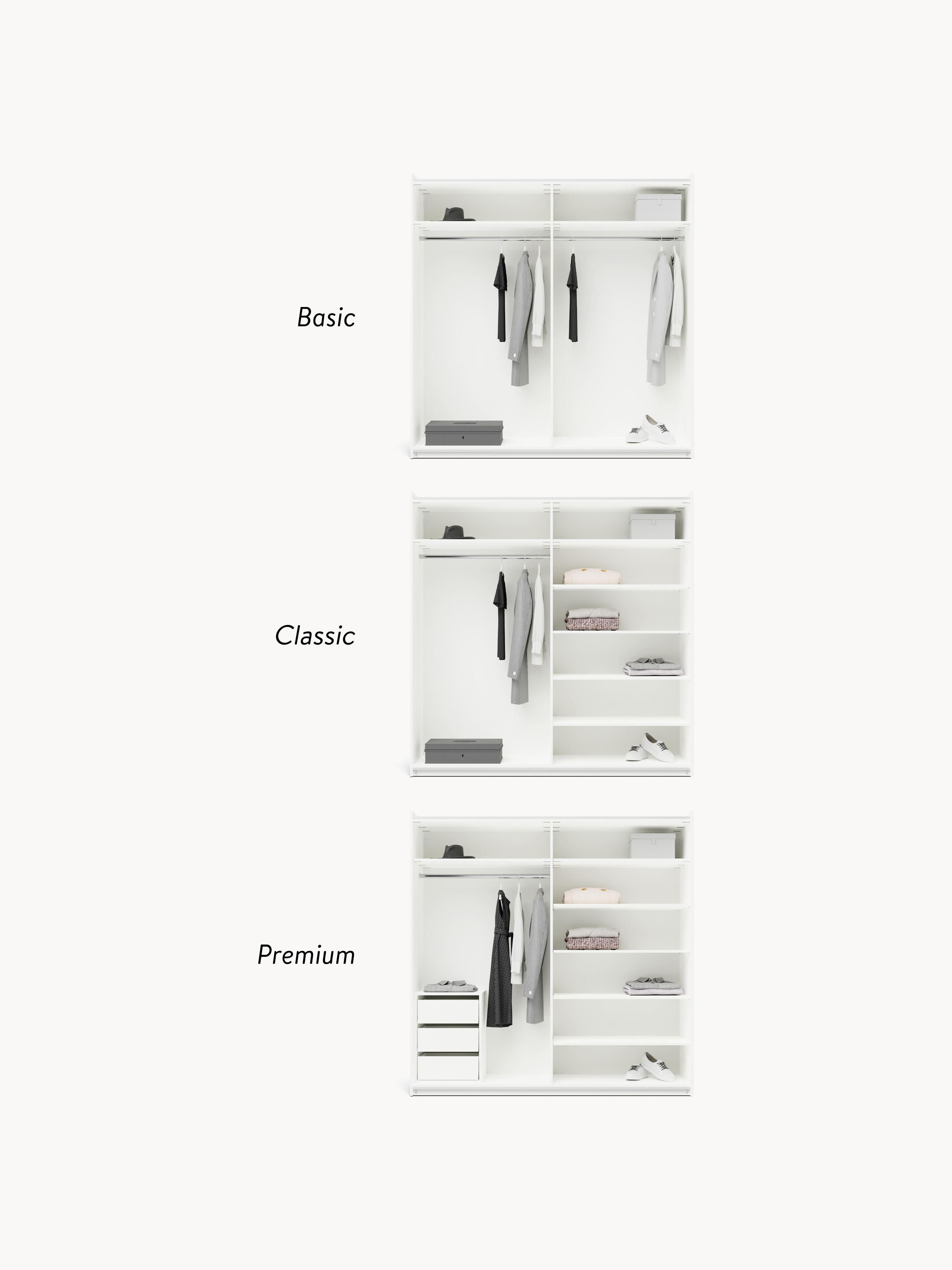 Charlotte Modular Sliding Door Wardrobe, 200 cm Wide, in various sizes