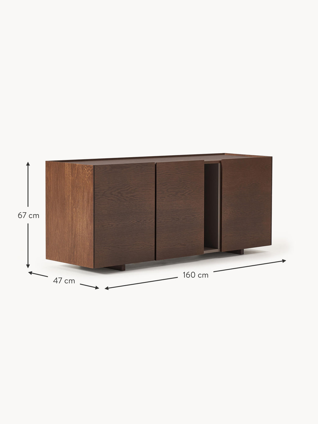 Larsen Wooden Sideboard, W 160 cm