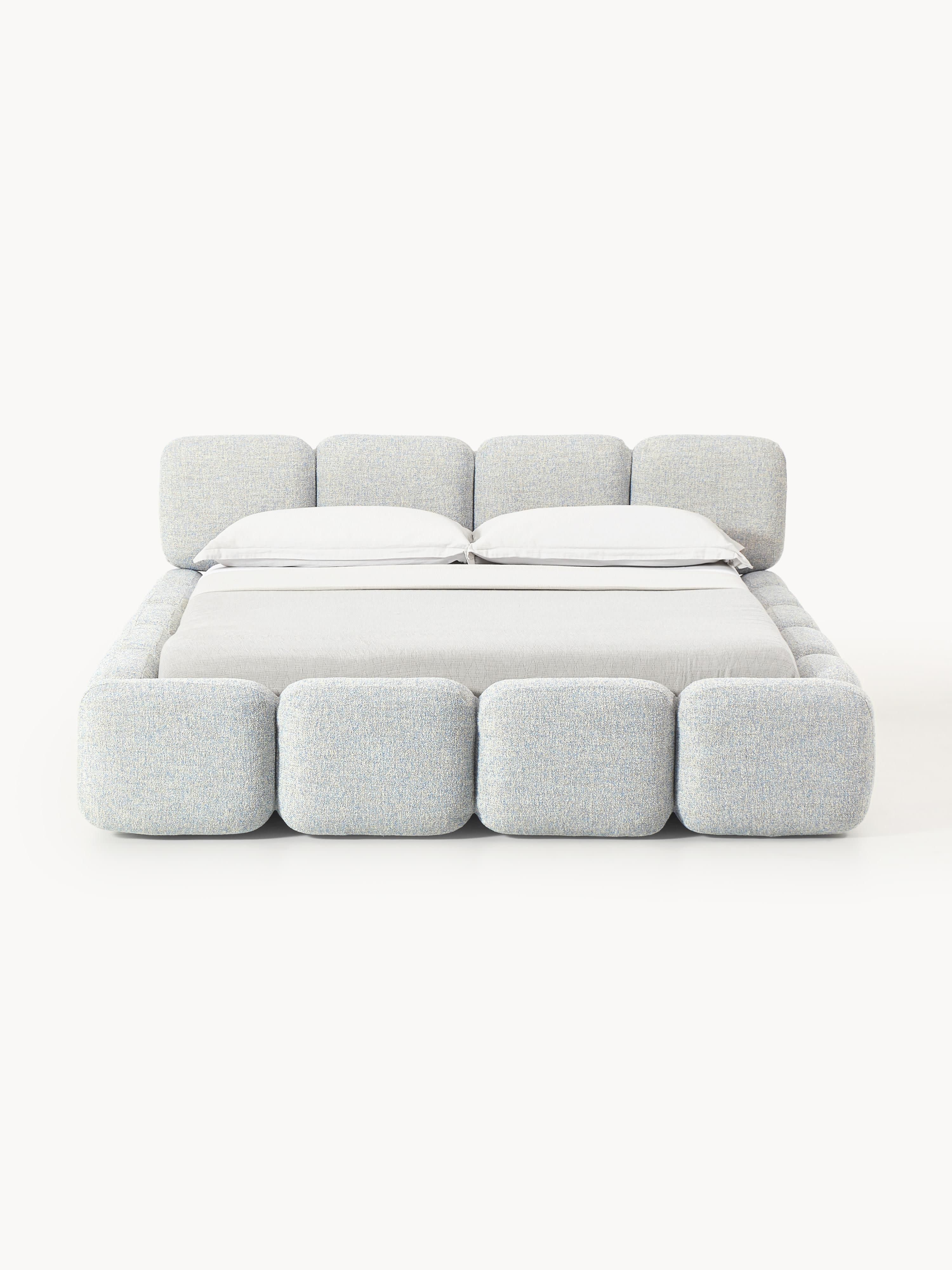 Tayla Upholstered Bouclé Bed with Storage Space