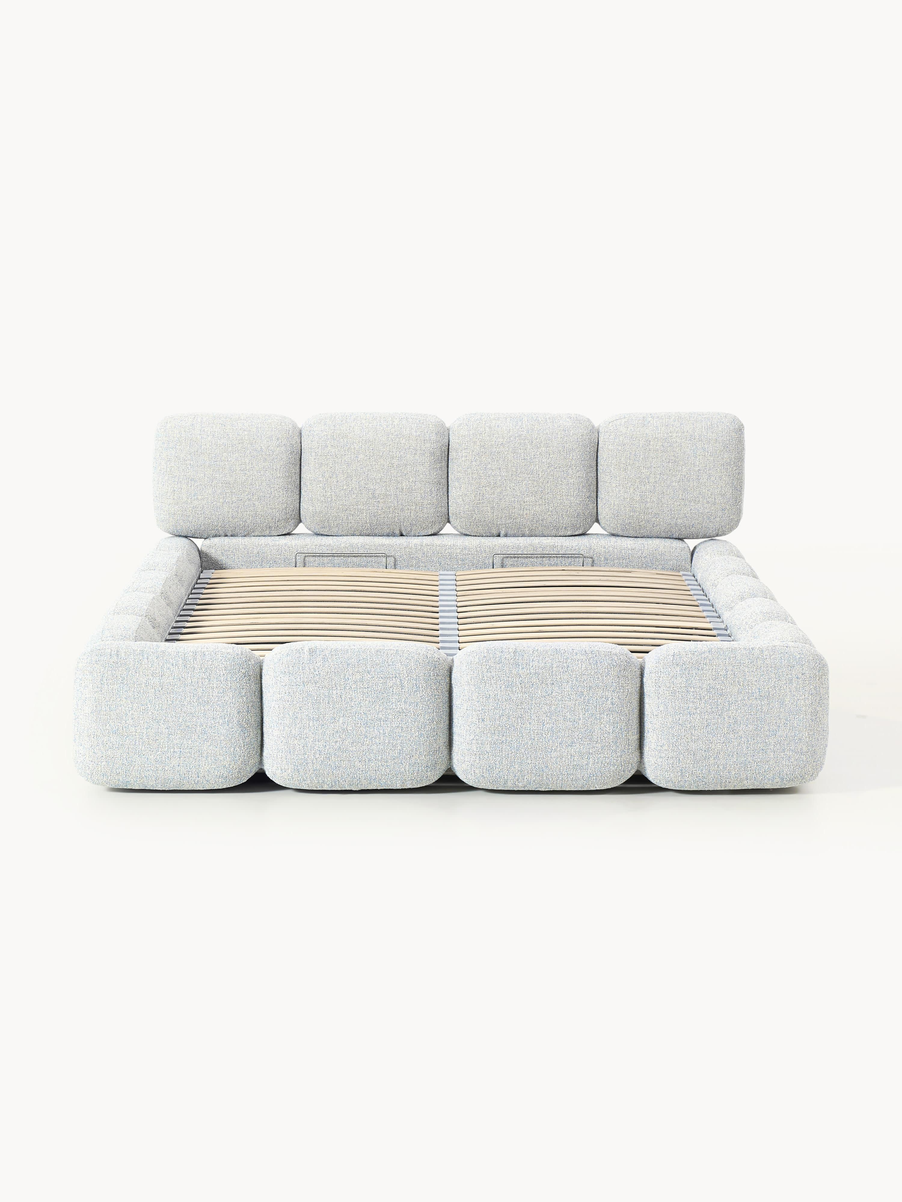 Tayla Upholstered Bouclé Bed with Storage Space
