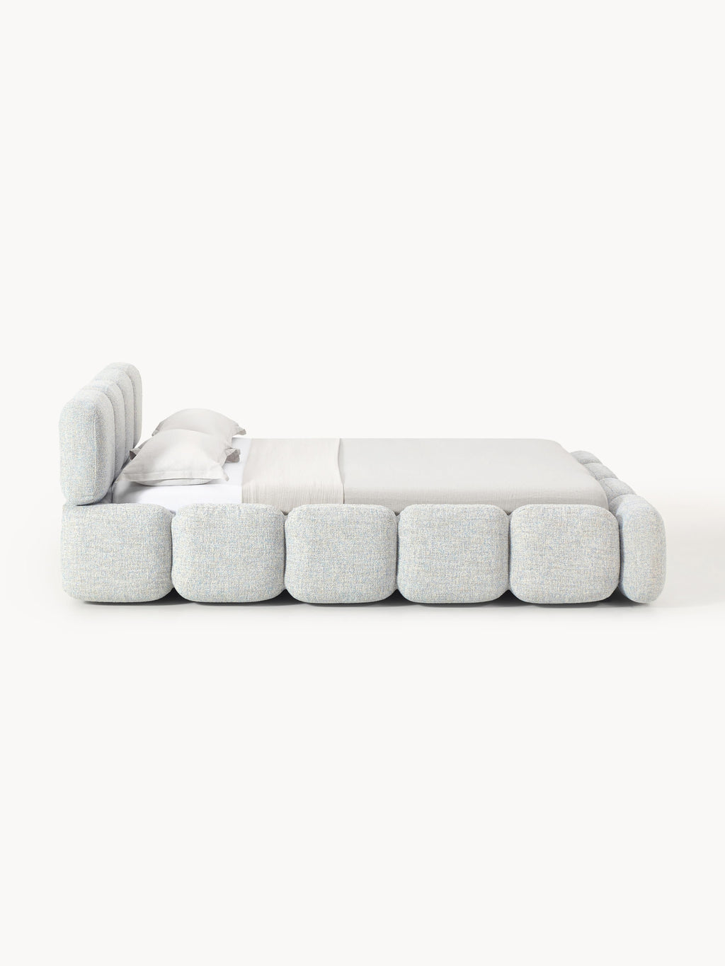 Tayla Upholstered Bouclé Bed with Storage Space