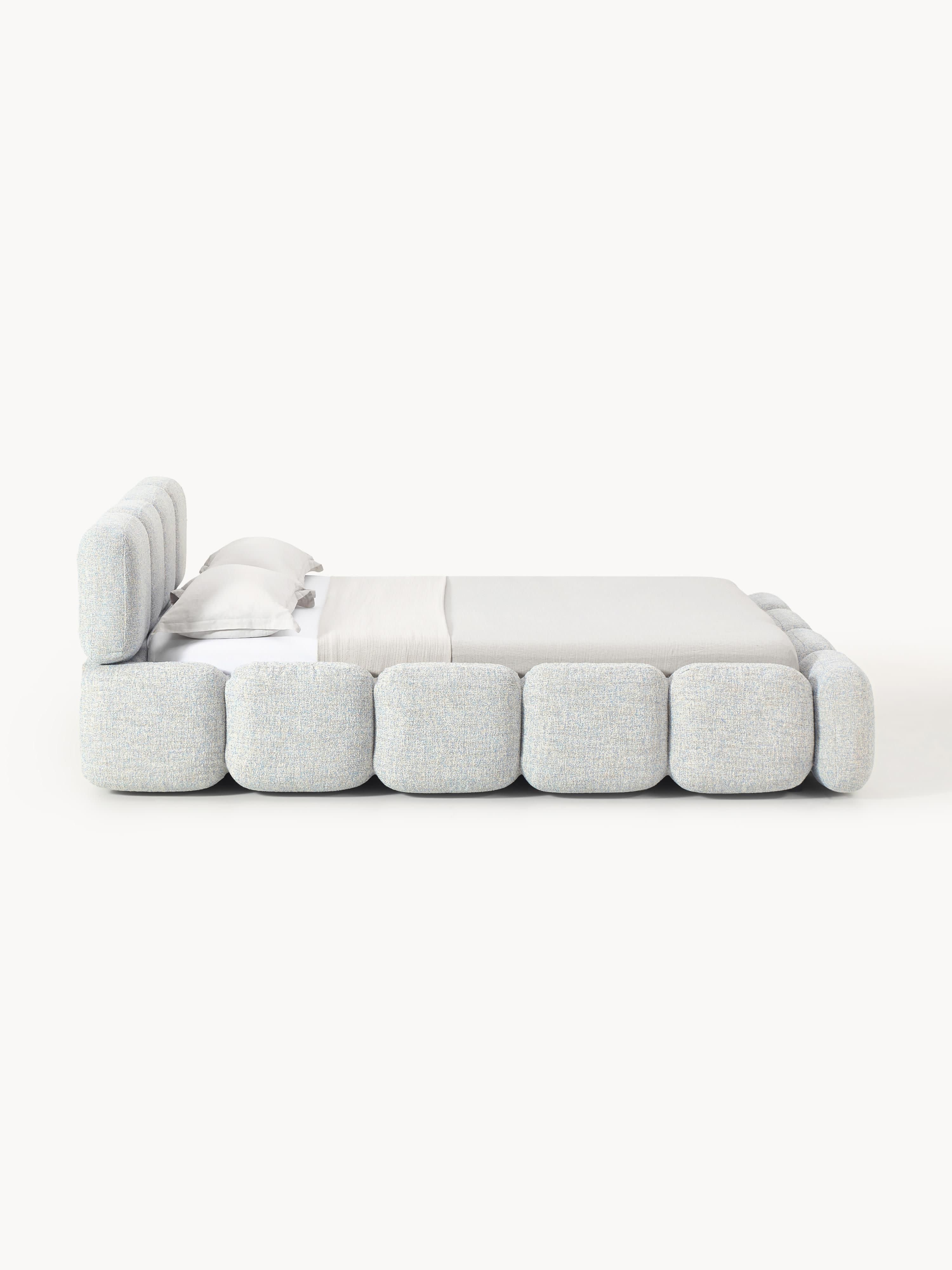Tayla Upholstered Bouclé Bed with Storage Space