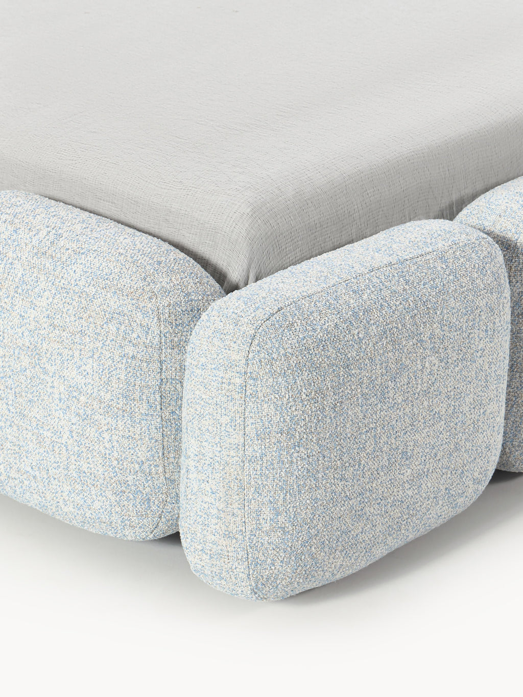 Tayla Upholstered Bouclé Bed with Storage Space