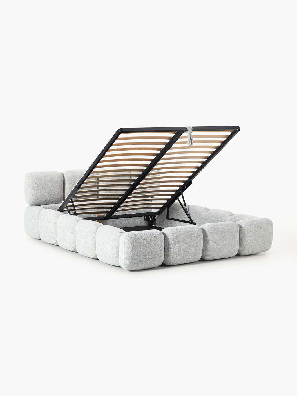 Tayla Upholstered Bouclé Bed with Storage Space
