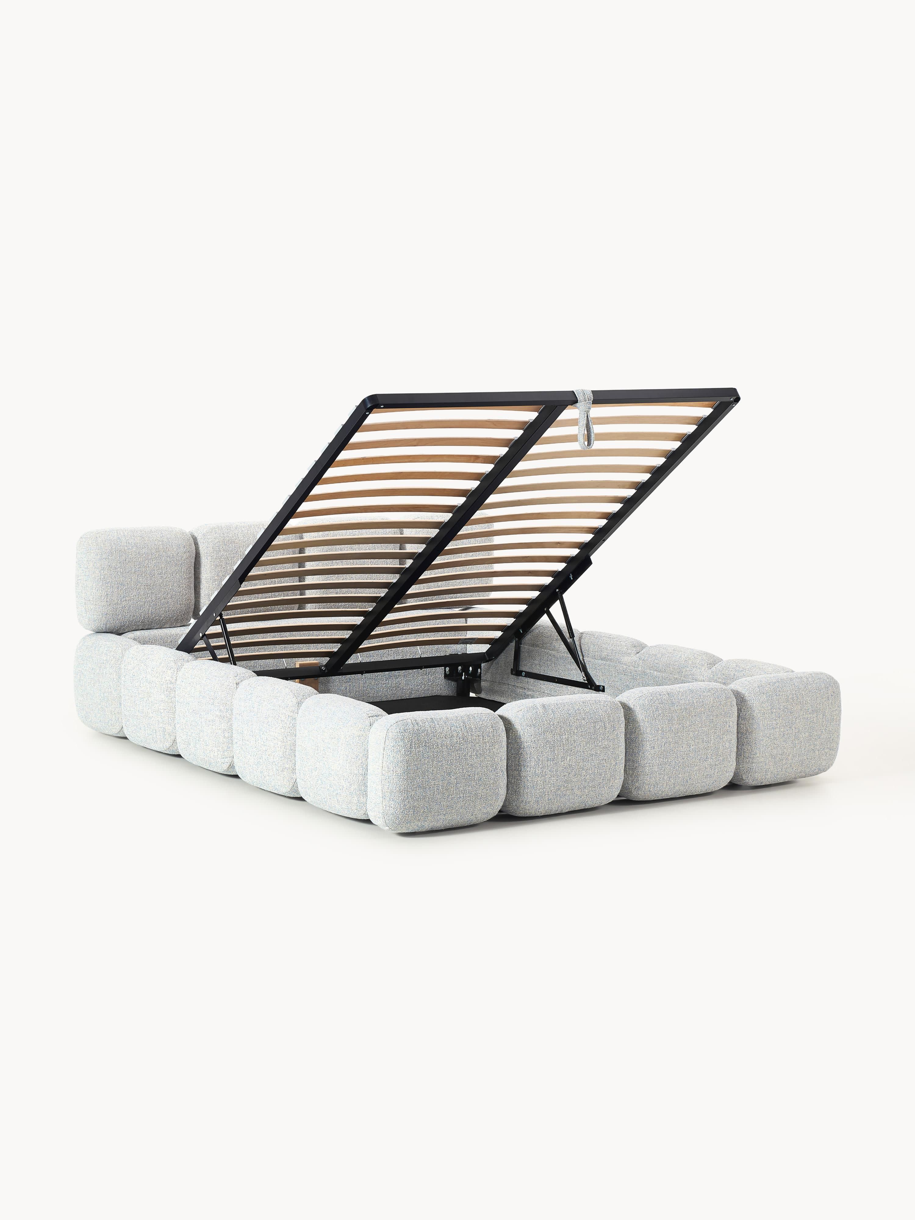 Tayla Upholstered Bouclé Bed with Storage Space
