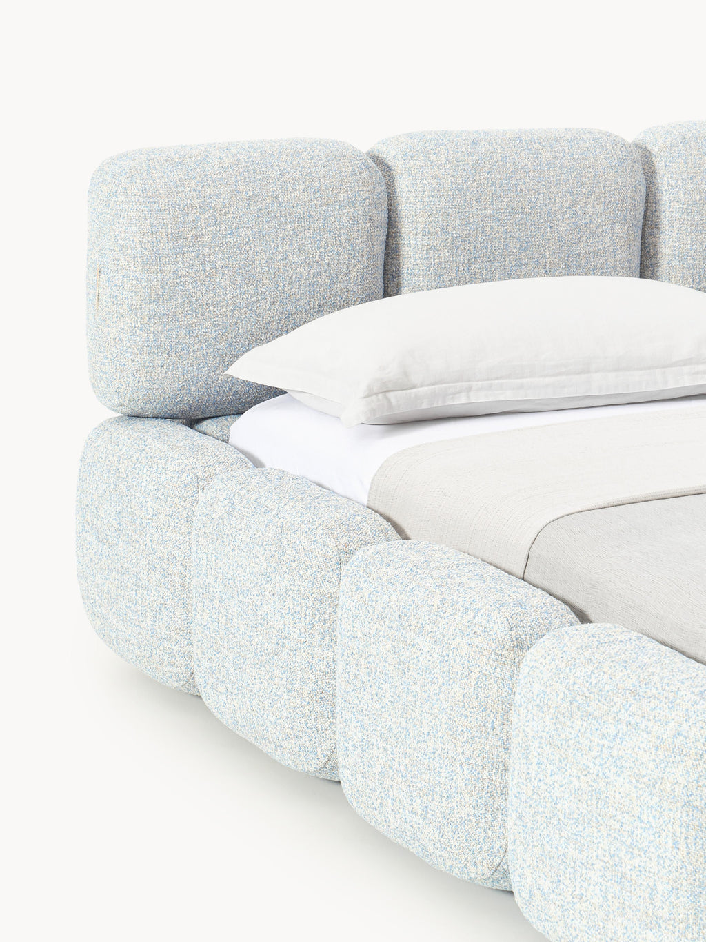 Tayla Upholstered Bouclé Bed with Storage Space