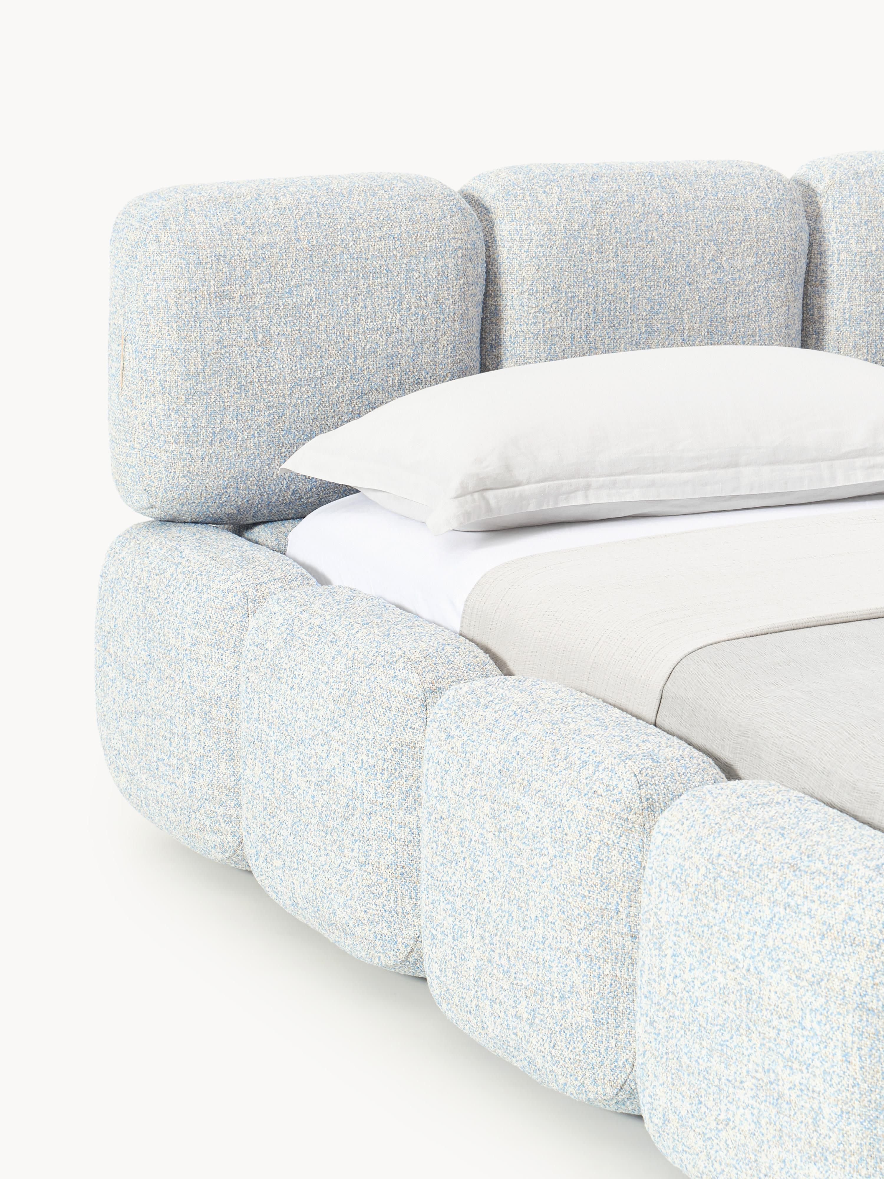 Tayla Upholstered Bouclé Bed with Storage Space