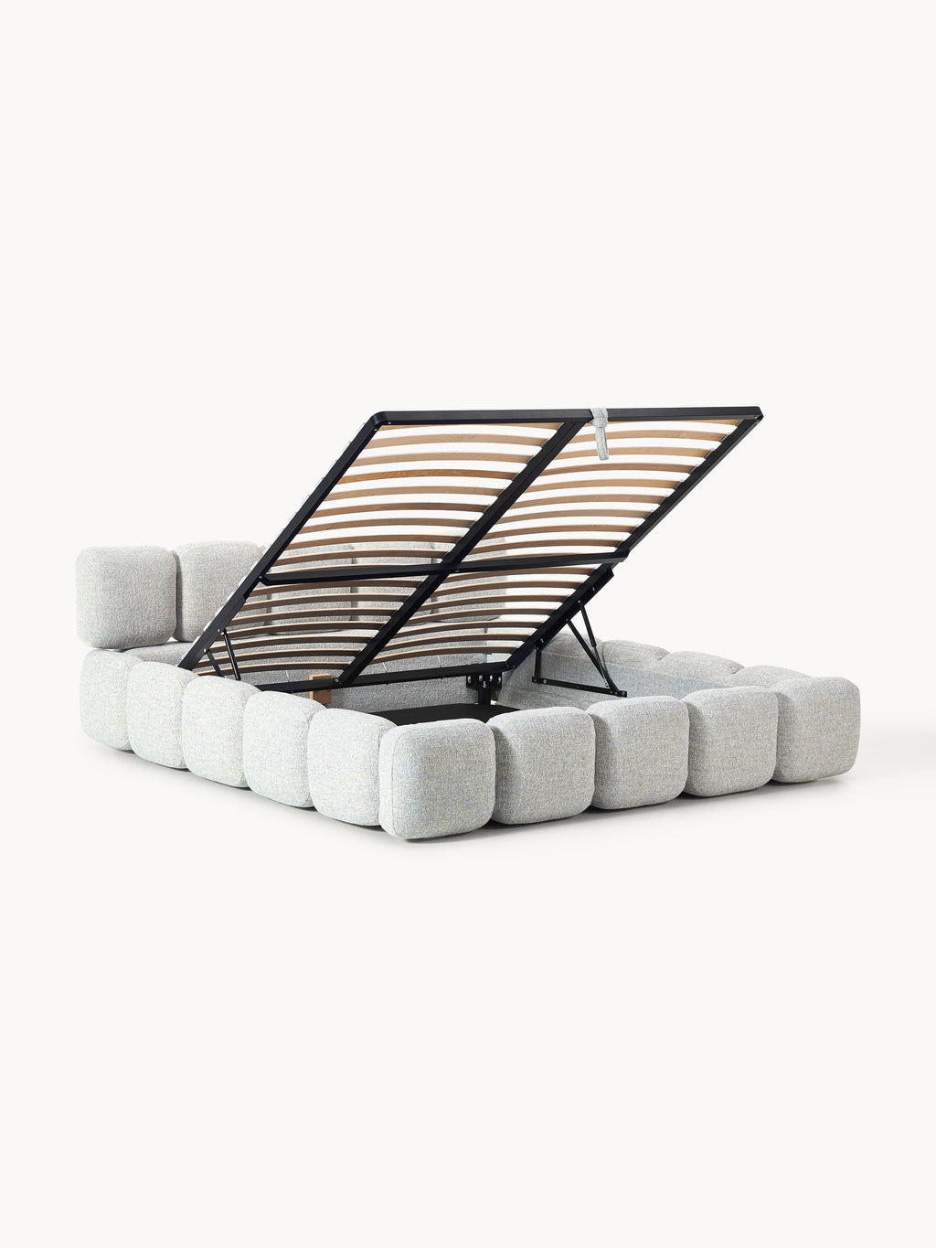 Tayla Upholstered Bouclé Bed with Storage Space