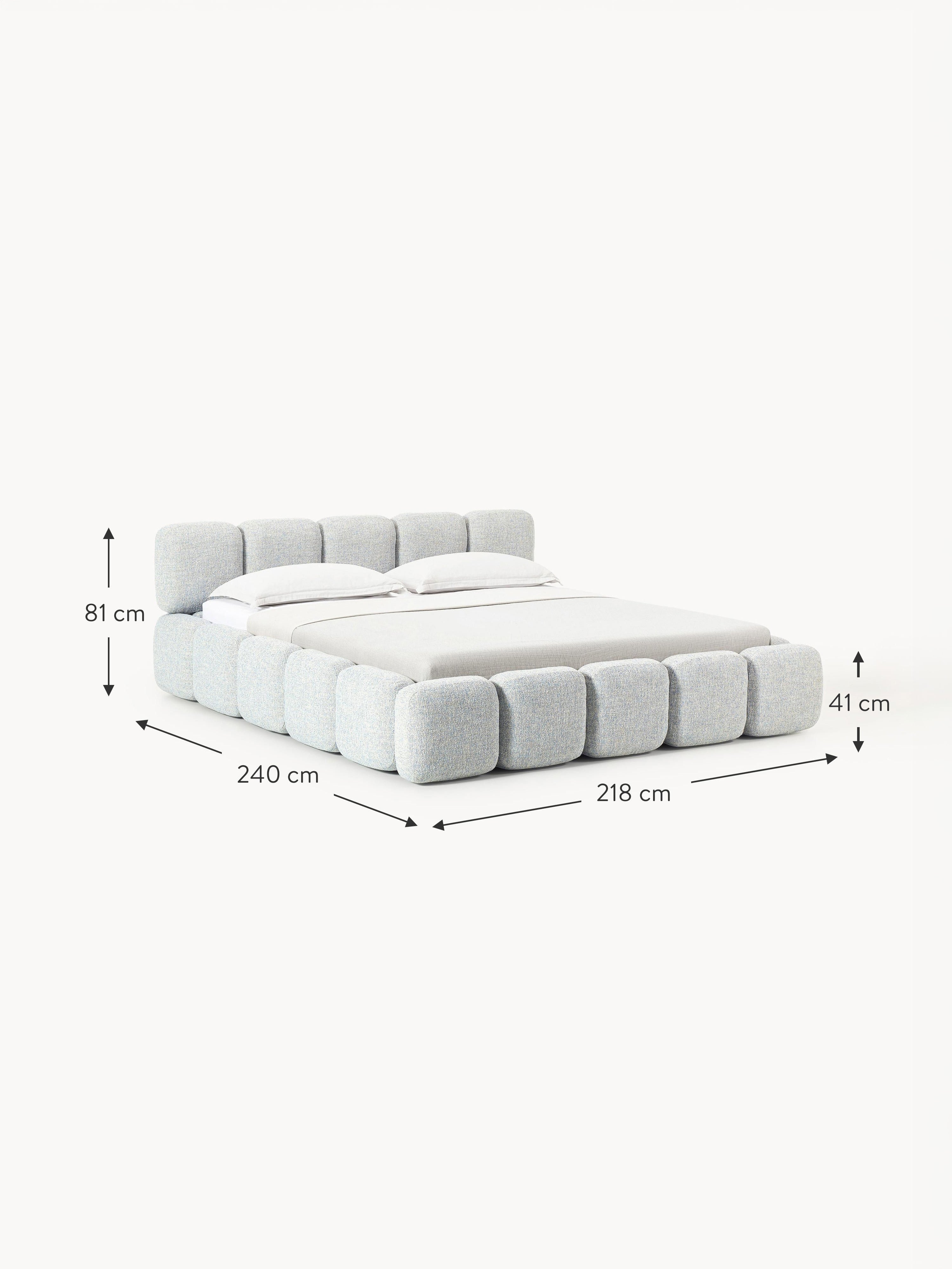 Tayla Upholstered Bouclé Bed with Storage Space