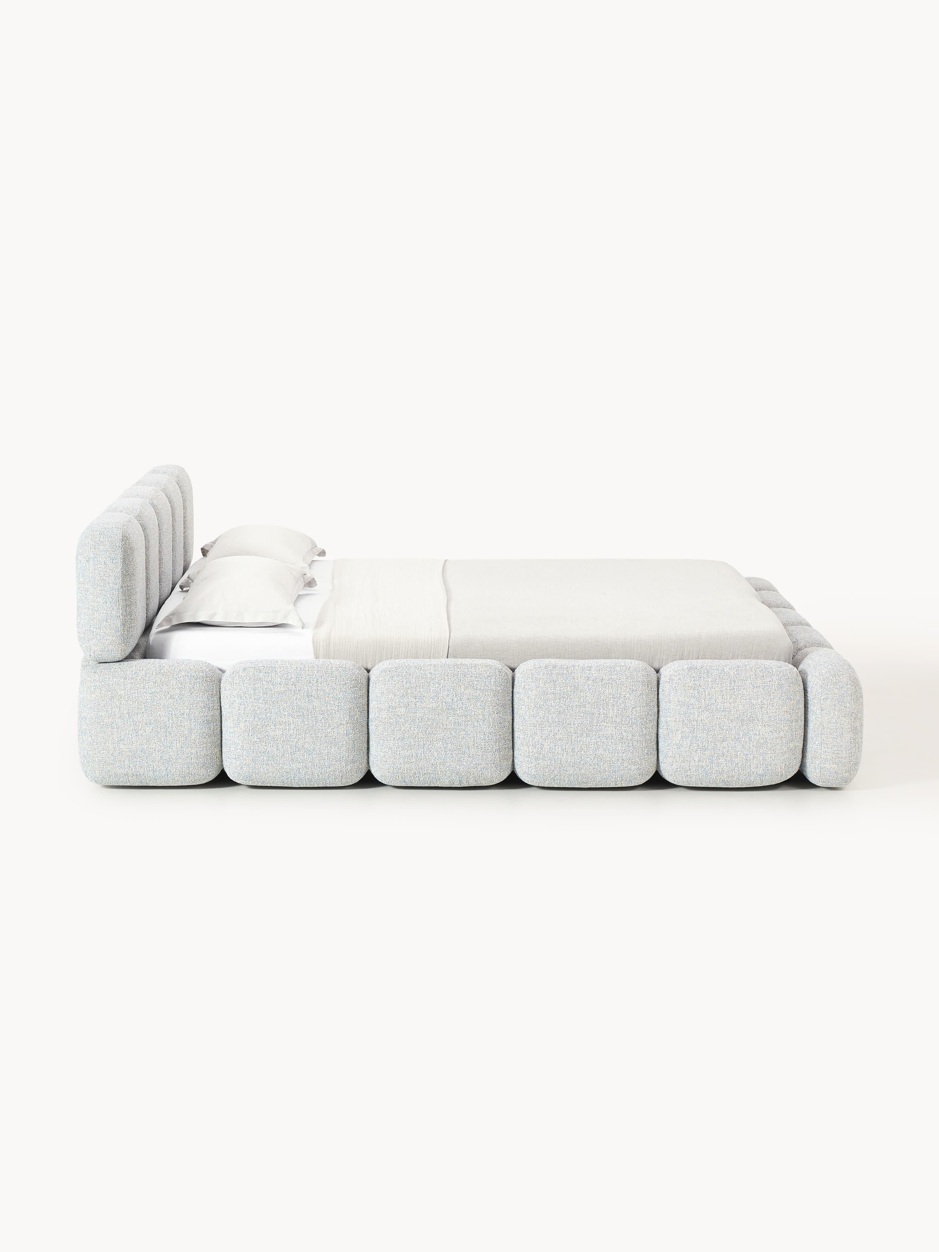Tayla Upholstered Bouclé Bed with Storage Space