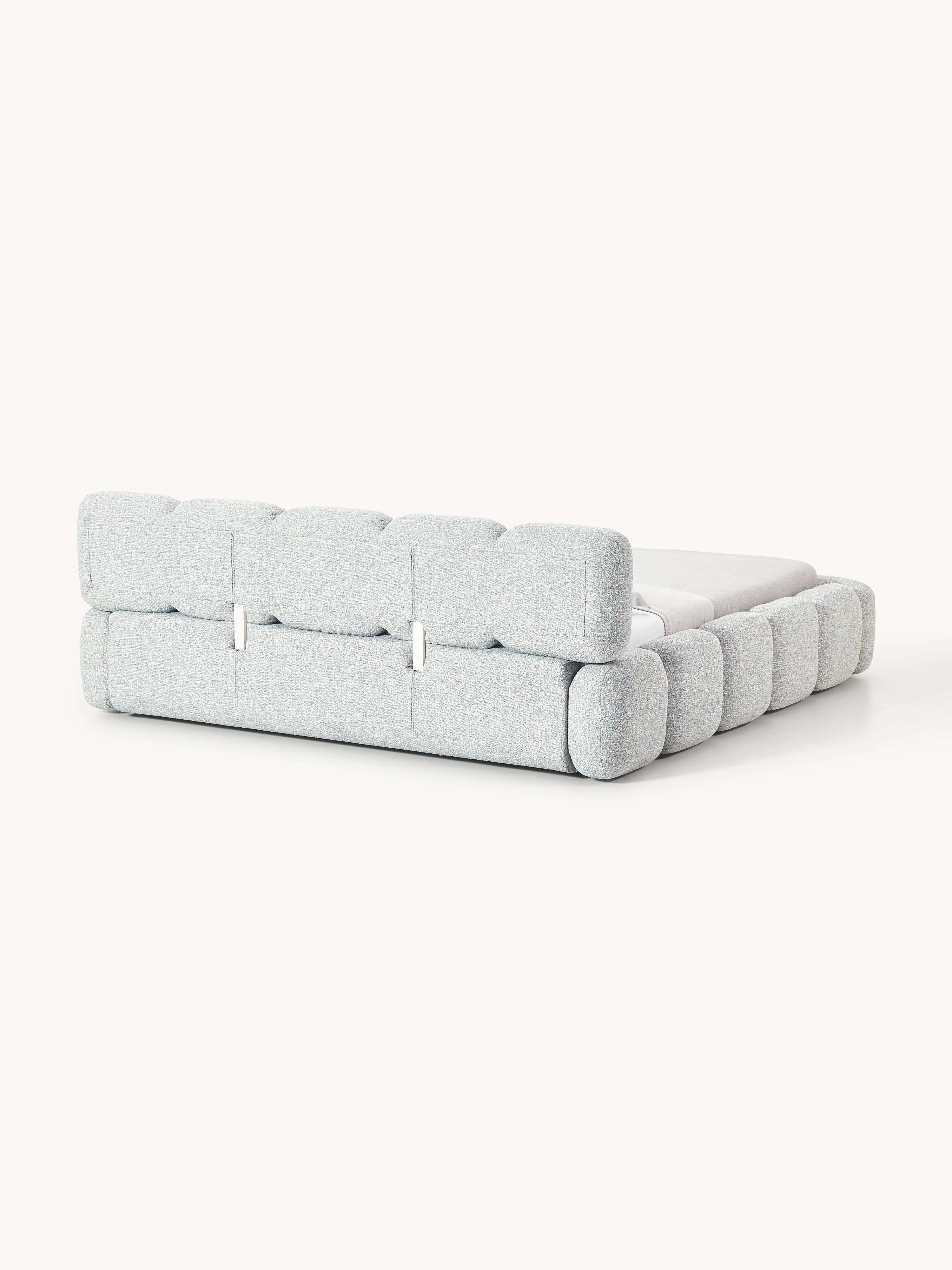 Tayla Upholstered Bouclé Bed with Storage Space