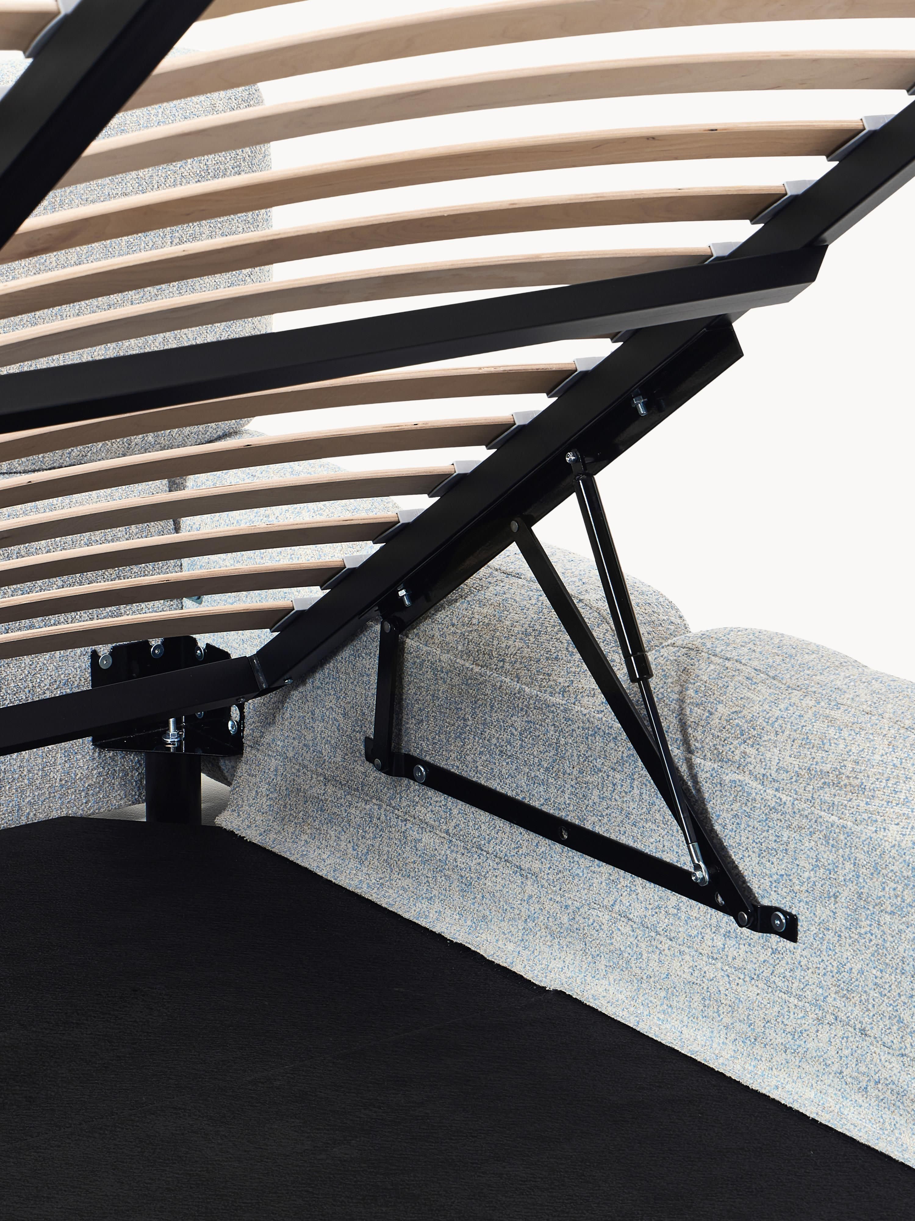 Tayla Upholstered Bouclé Bed with Storage Space