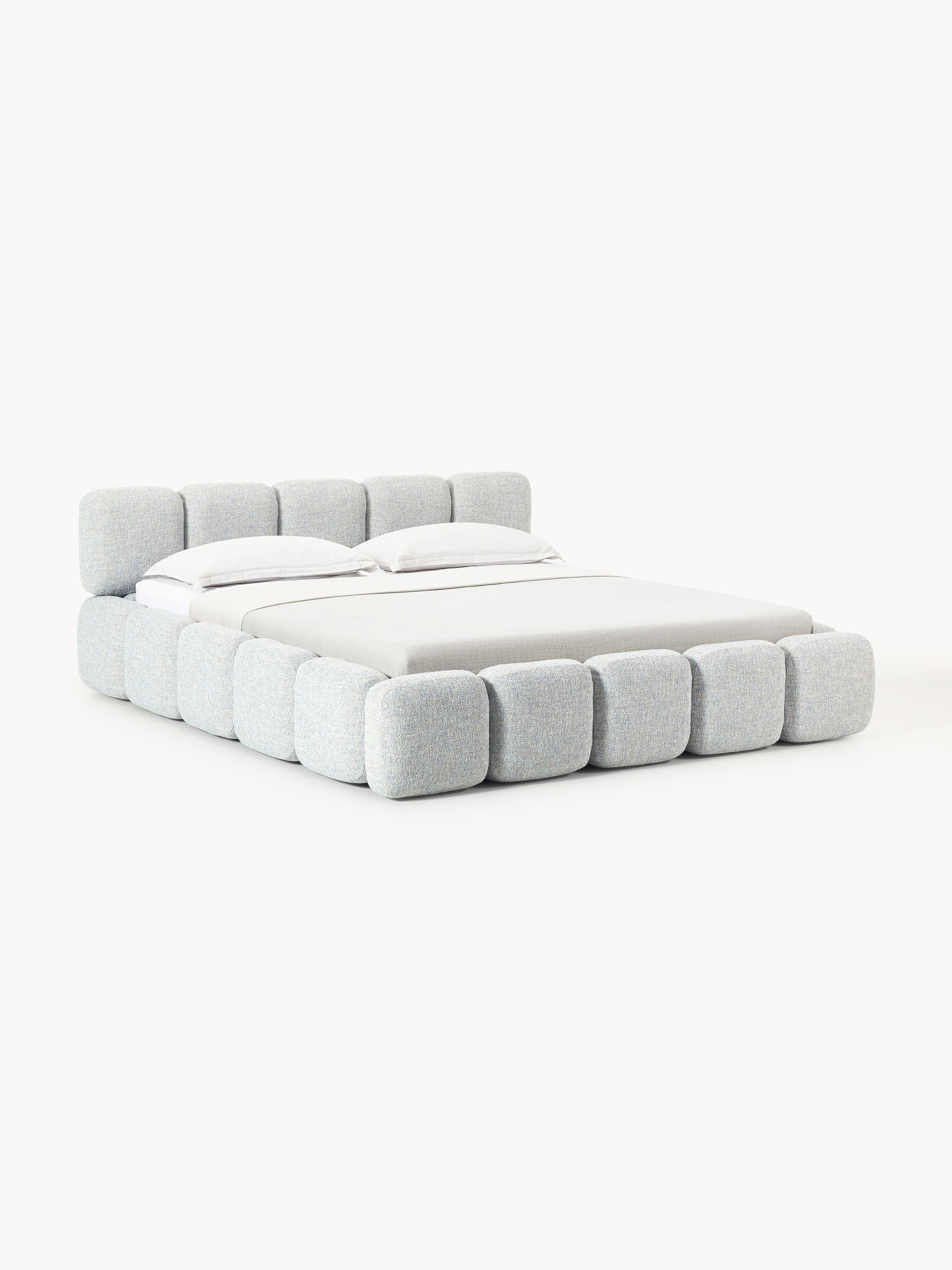Tayla Upholstered Bouclé Bed with Storage Space