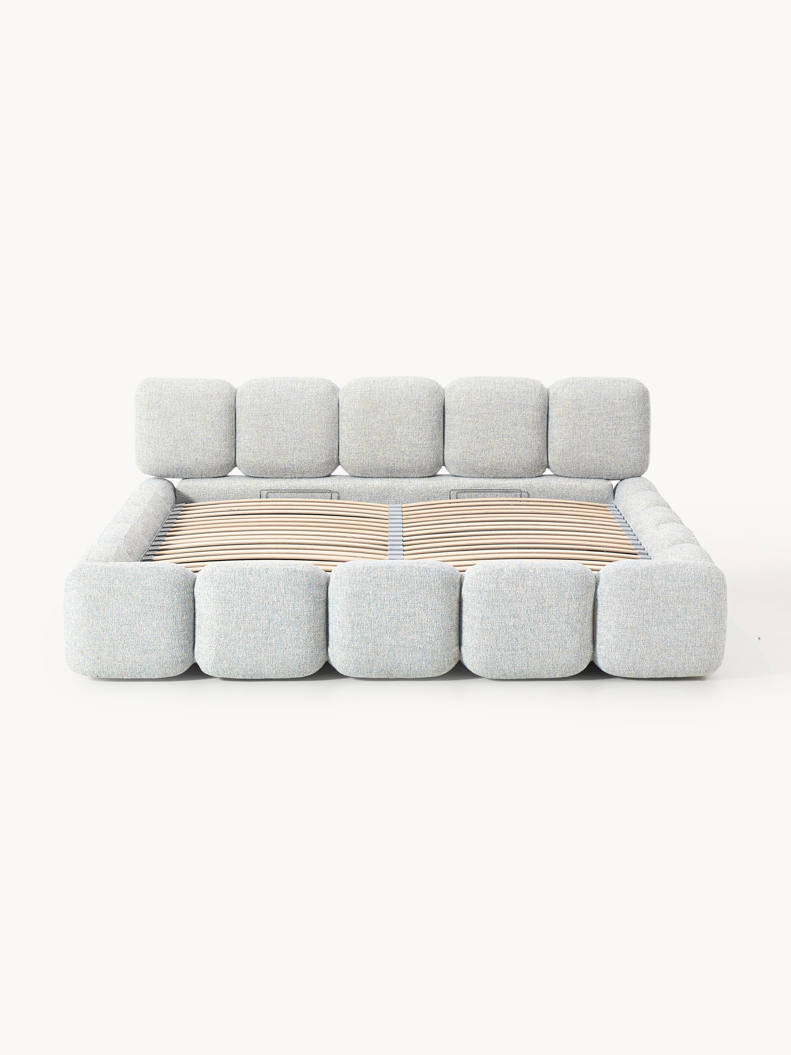 Tayla Upholstered Bouclé Bed with Storage Space