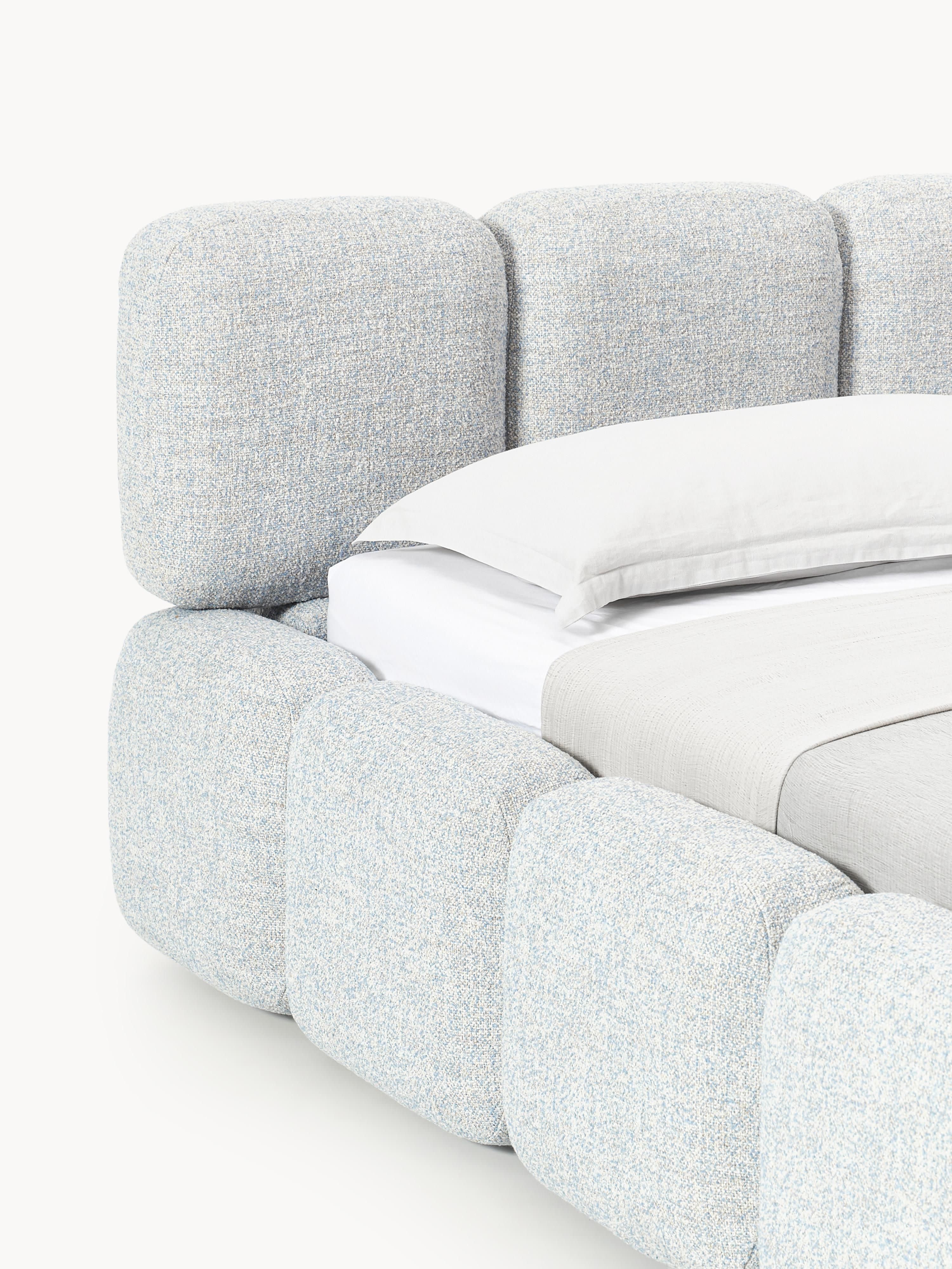 Tayla Upholstered Bouclé Bed with Storage Space