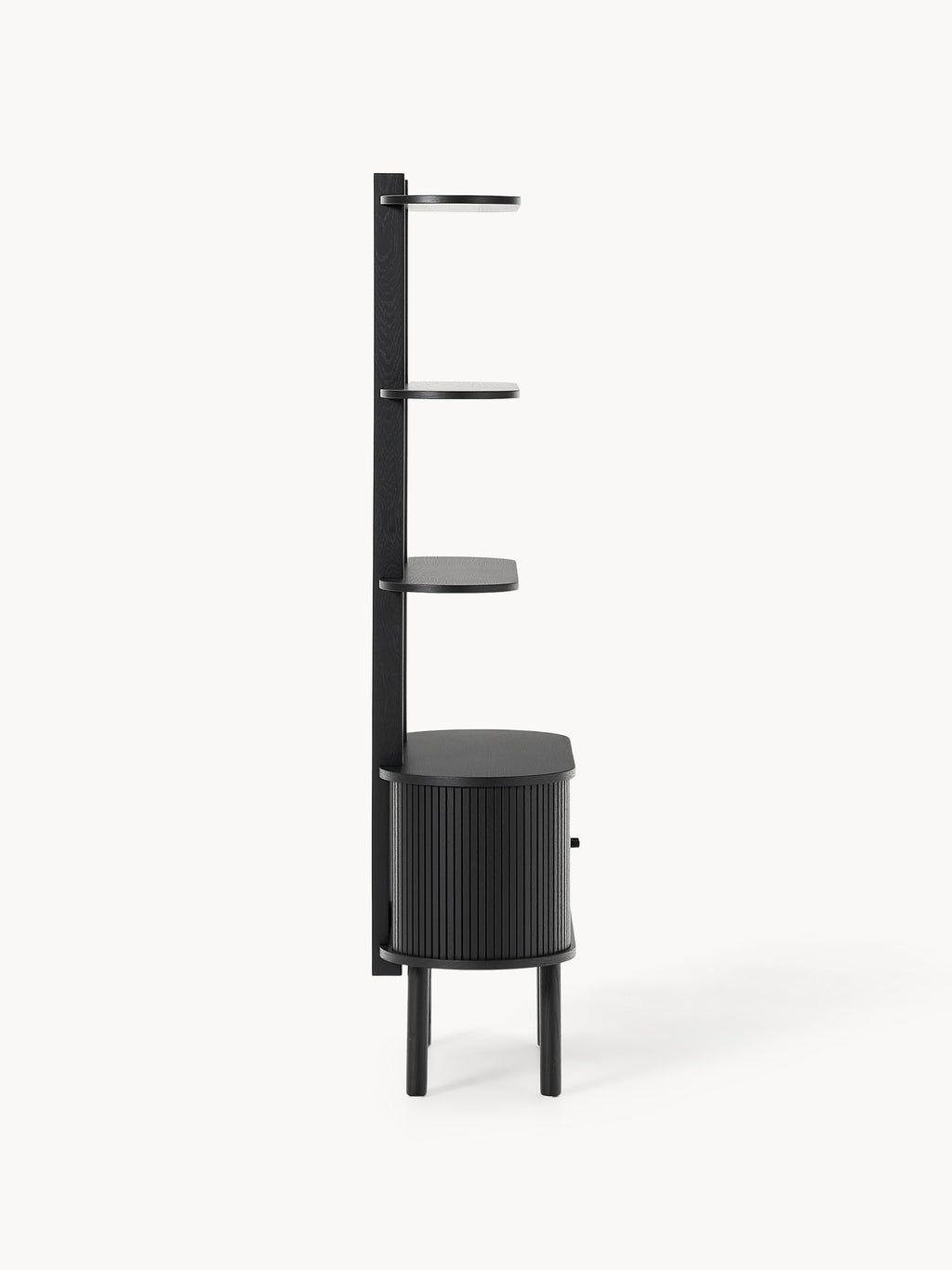 Calary Narrow Shelving Unit with Fluted Front