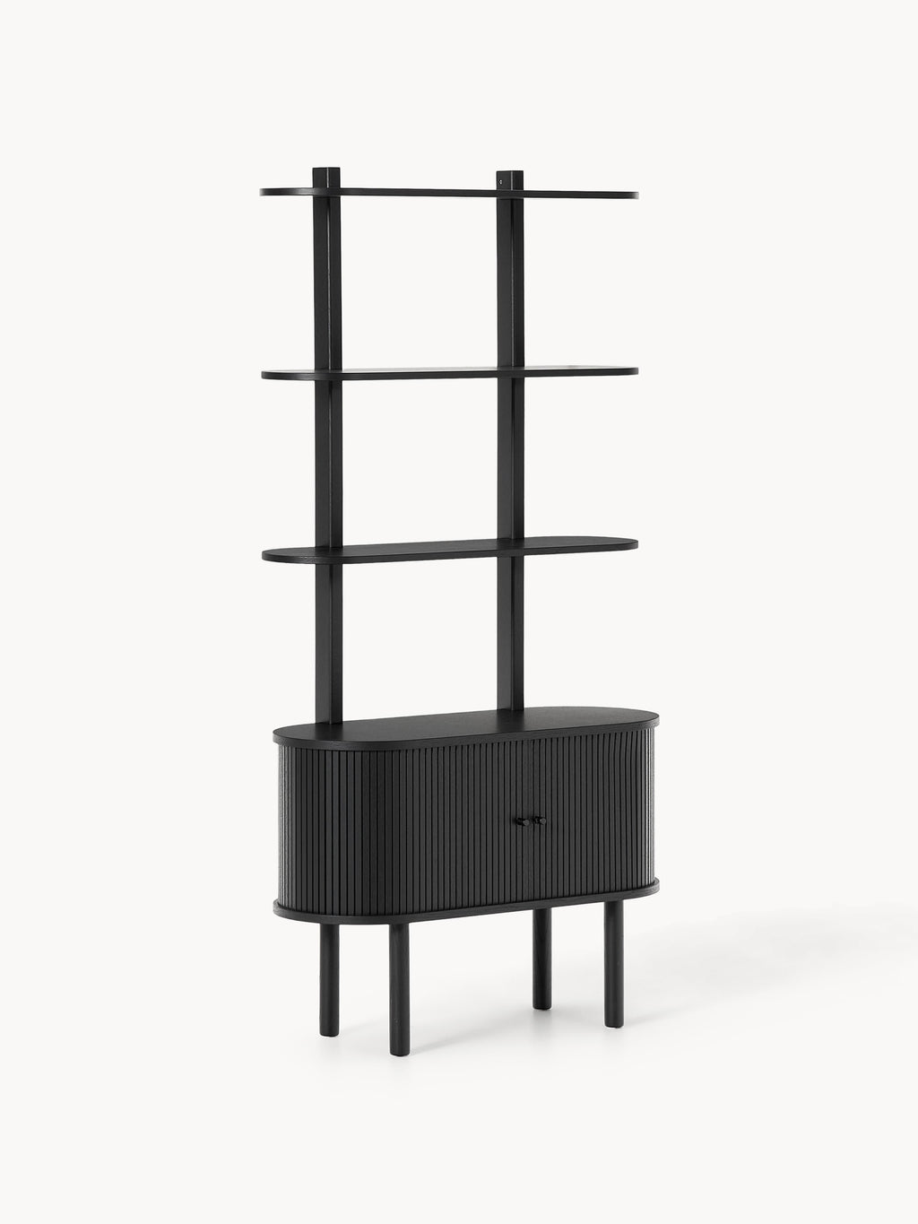 Gallery image 1 - Narrow Shelving Unit Calary with Fluted Front