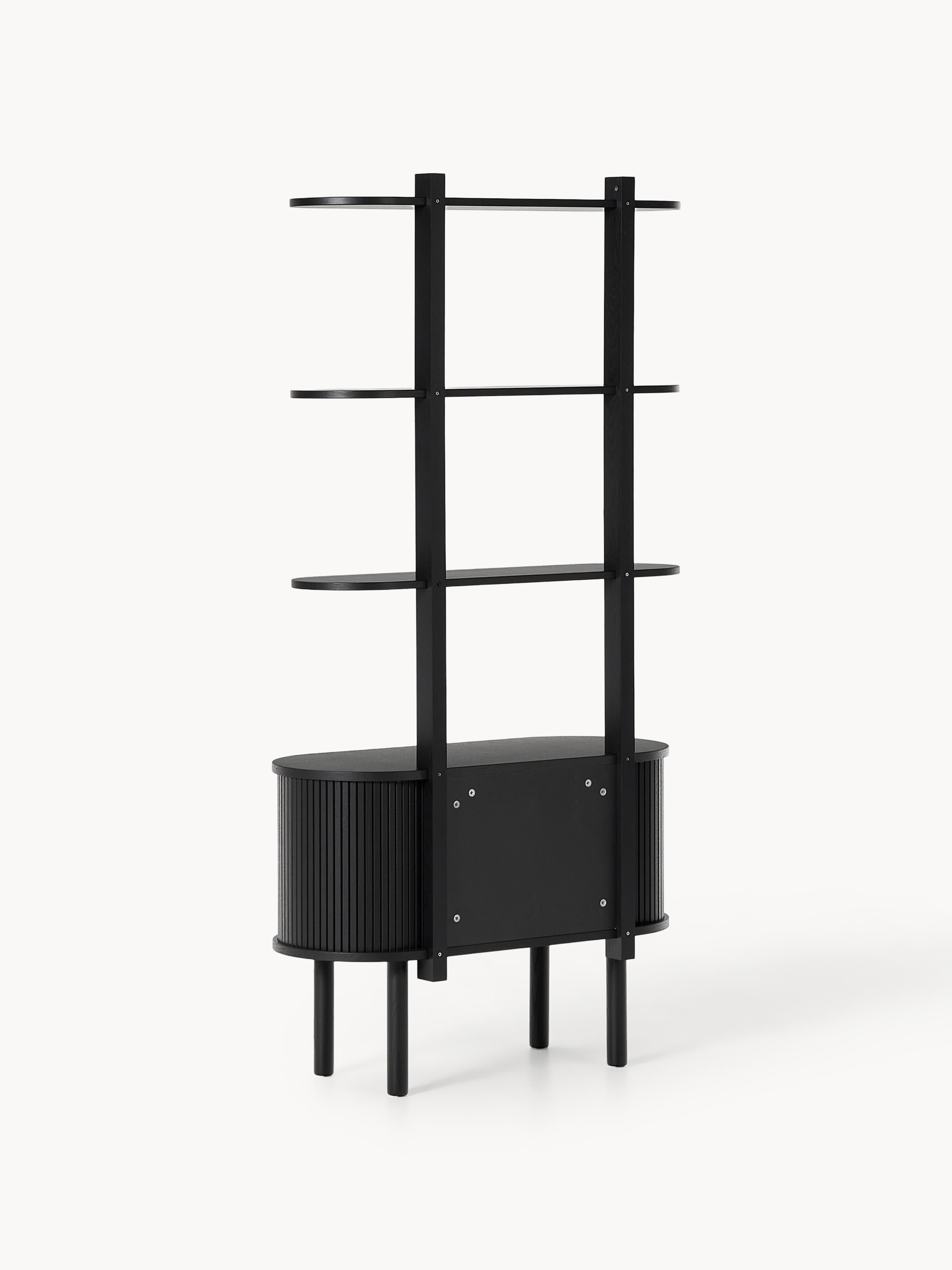 Calary Narrow Shelving Unit with Fluted Front