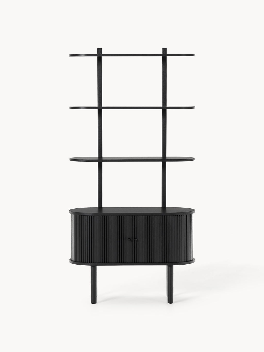 Calary Narrow Shelving Unit with Fluted Front