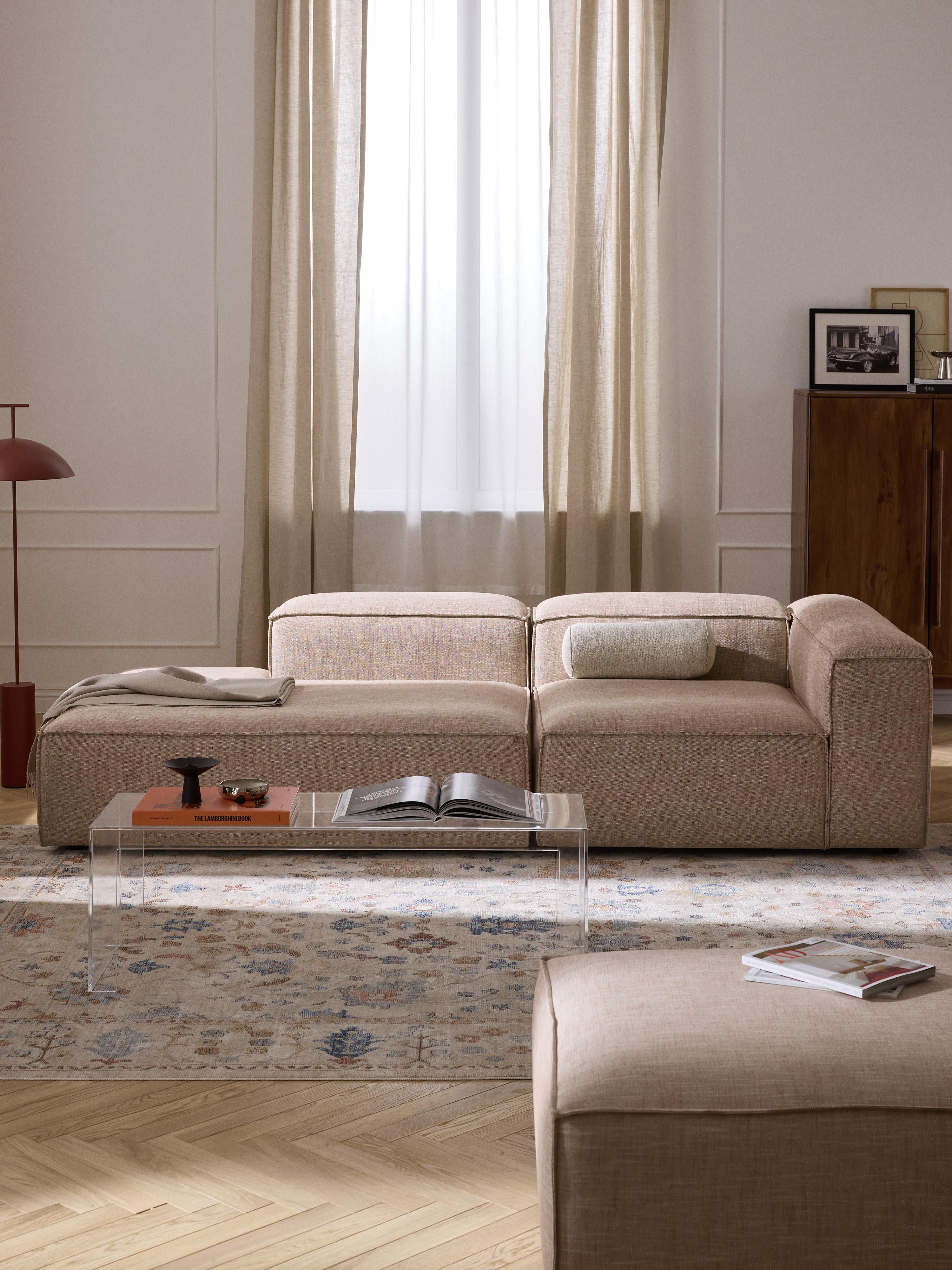 Lennon Linen Blend Modular Ottoman